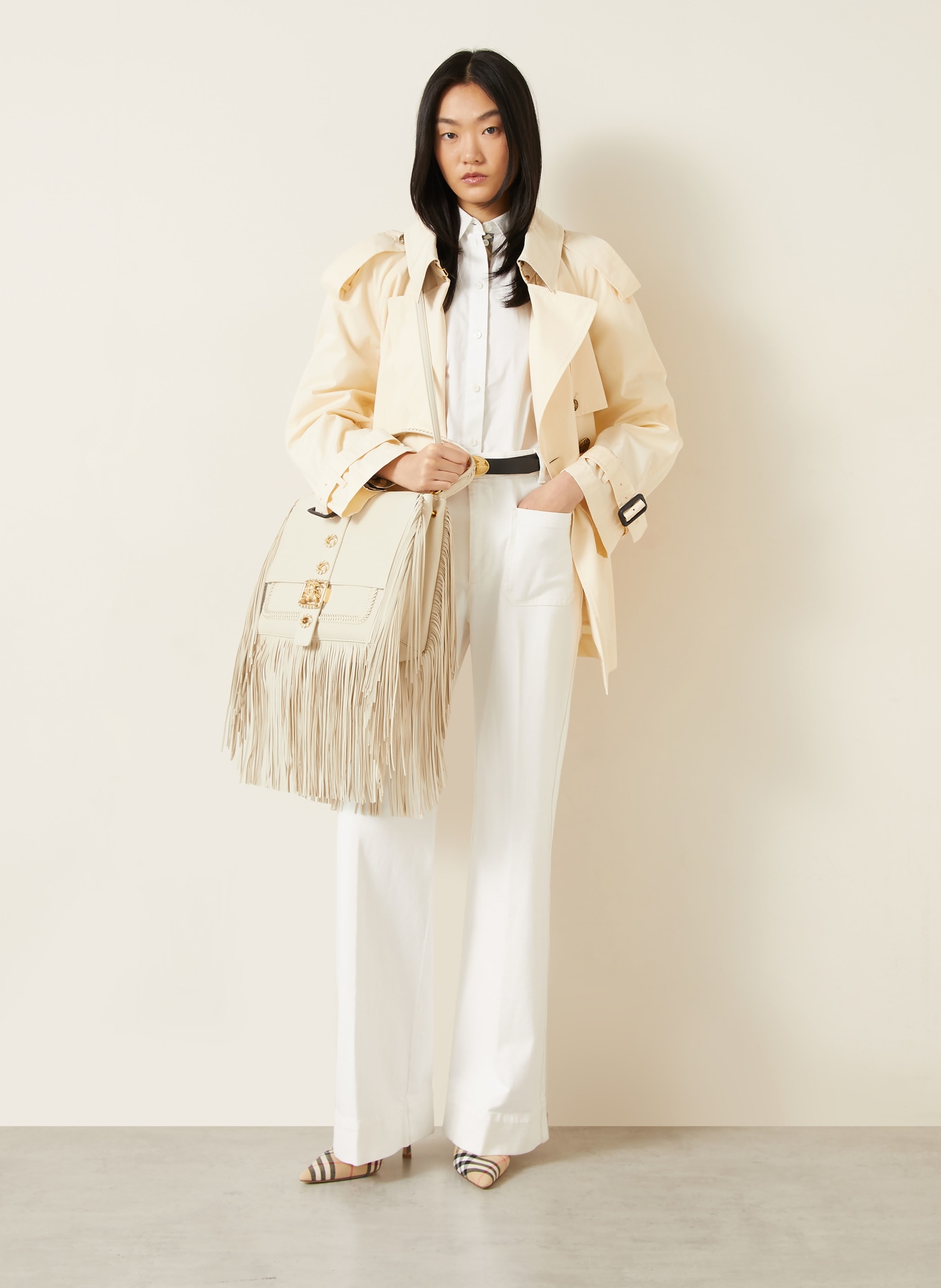 BURBERRY Schoudertas RIDER MEDIUM: WIT