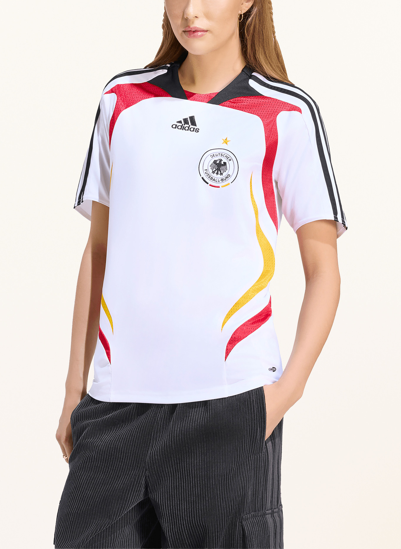 adidas Heimtrikot DEUTSCHLAND 2007: WEISS / ROT / SCHWARZ