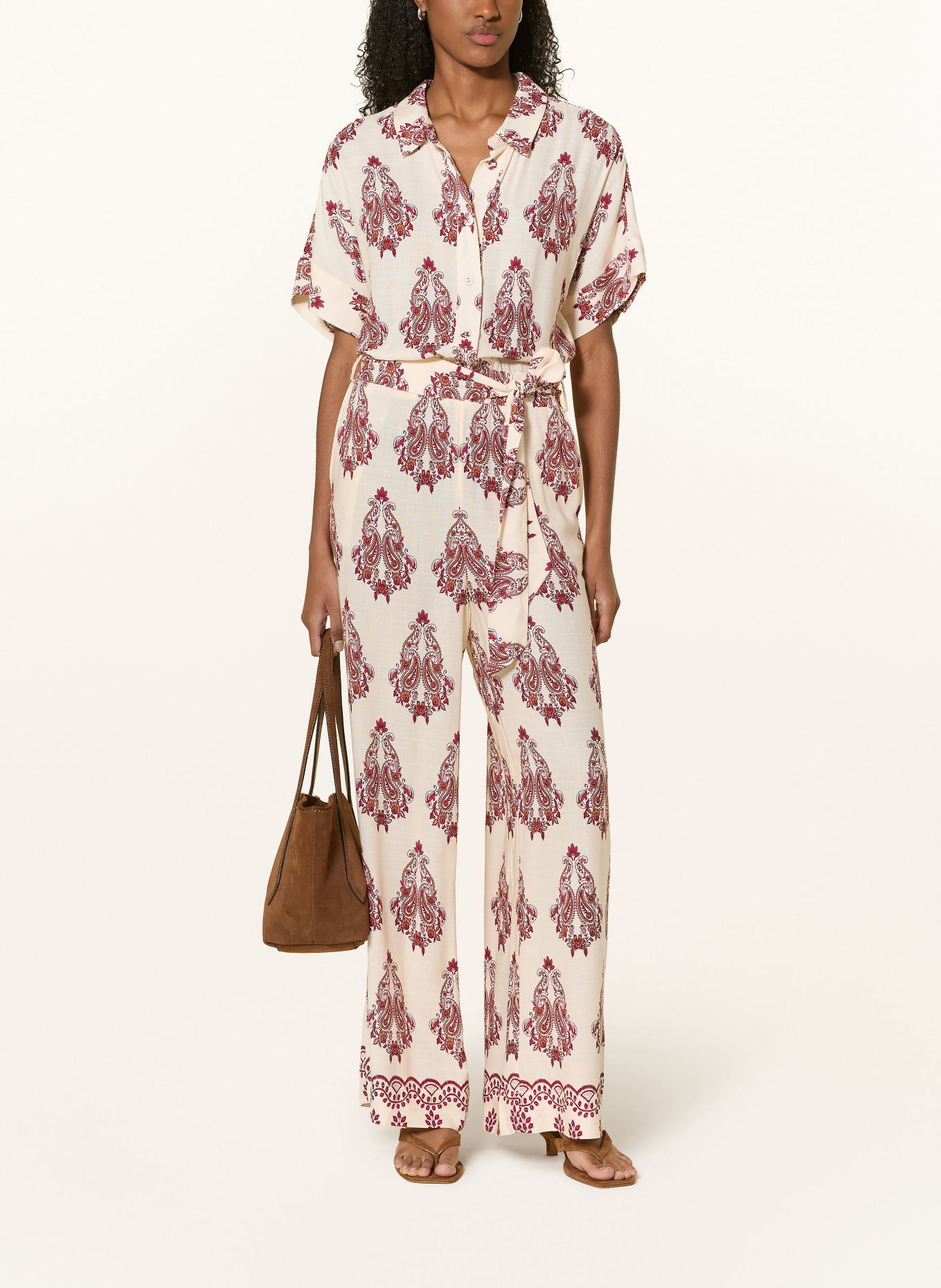 lollys laundry Jumpsuit MATHILDELL: CREME / BRAUN / DUNKELROT
