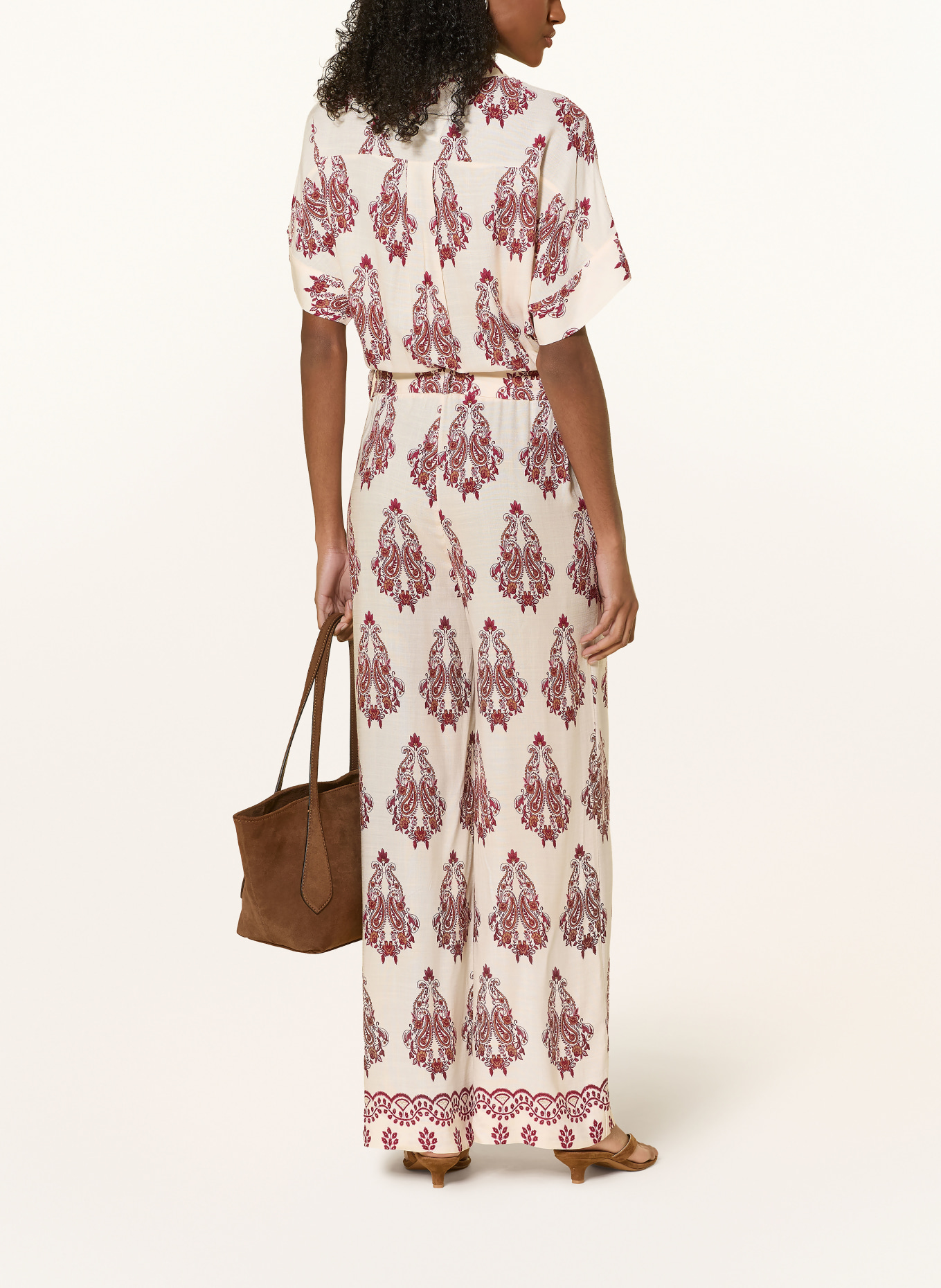 lollys laundry Jumpsuit MATHILDELL: CREME / BRAUN / DUNKELROT