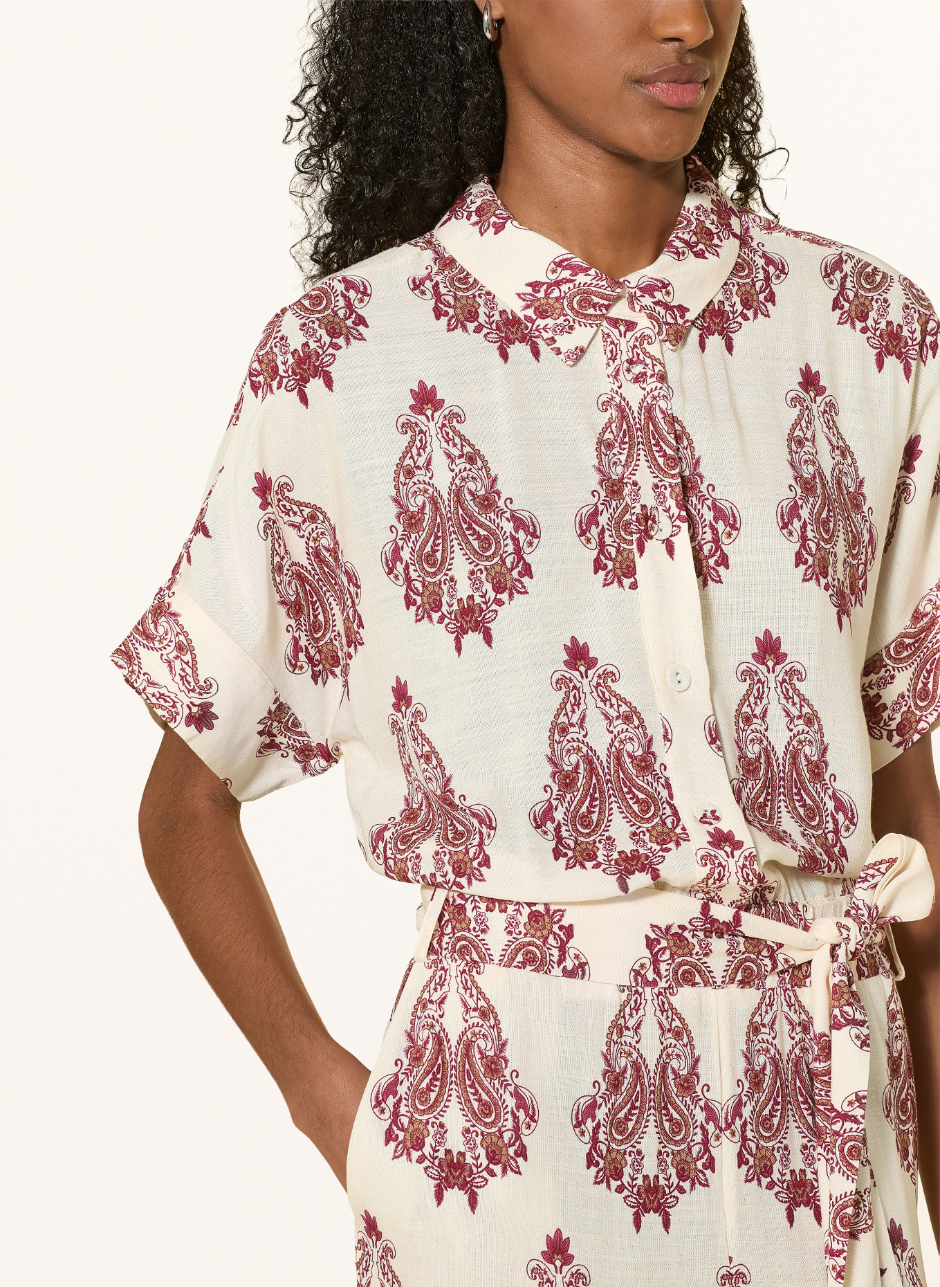 lollys laundry Jumpsuit MATHILDELL: CREME / BRAUN / DUNKELROT