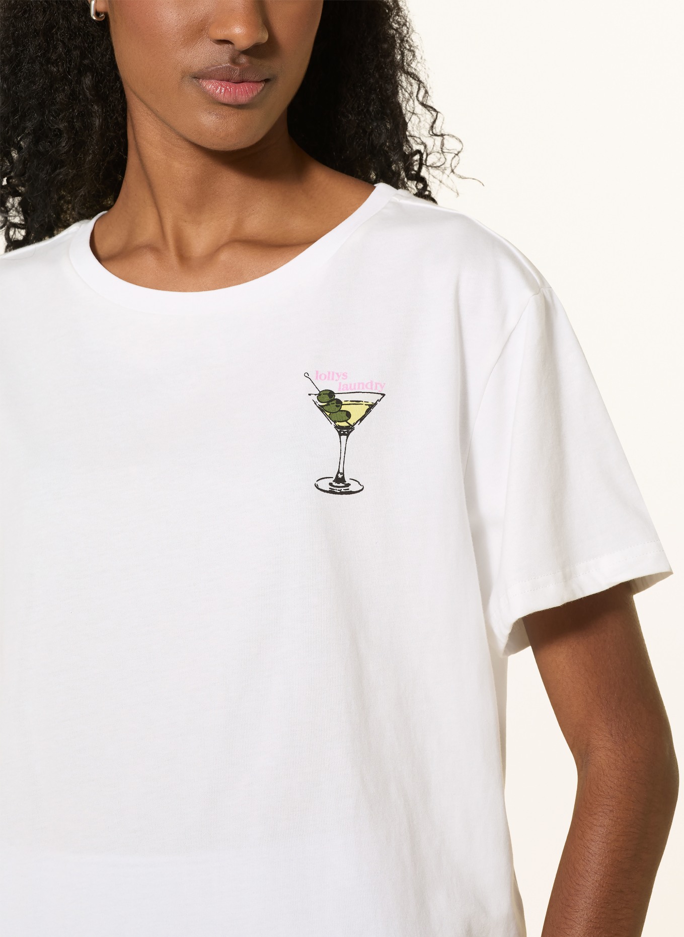lollys laundry Tricou ELEANOR: ALB / VERDE / NEGRU