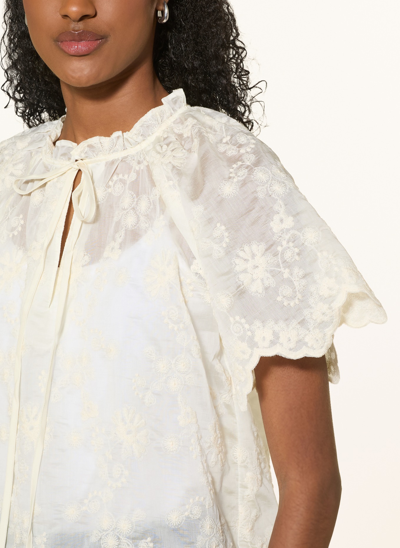 lollys laundry Blusenshirt KALILL mit Rüschen: CREME