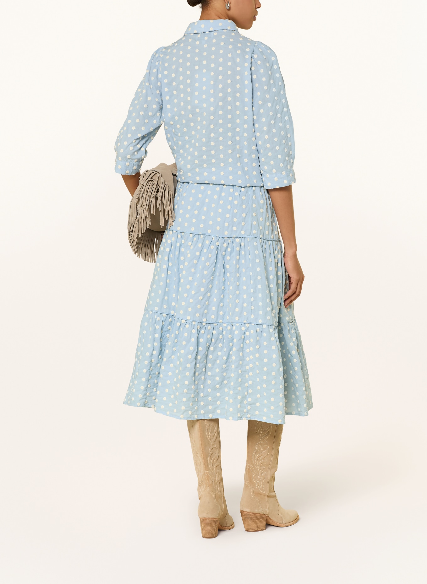 lollys laundry Hemdbluse BONOLL mit 3/4-Arm: HELLBLAU / CREME