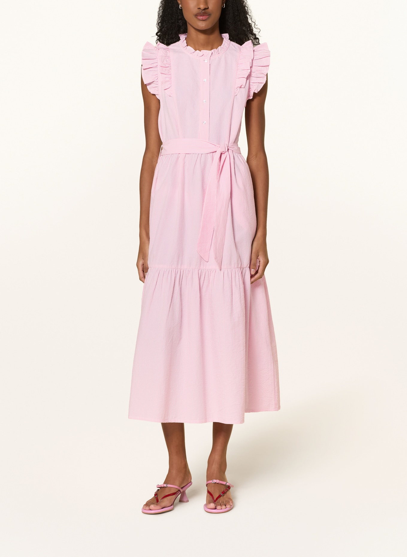 lollys laundry Klänning HARRIETLL med volanger: LJUSROSA / ROSÉ