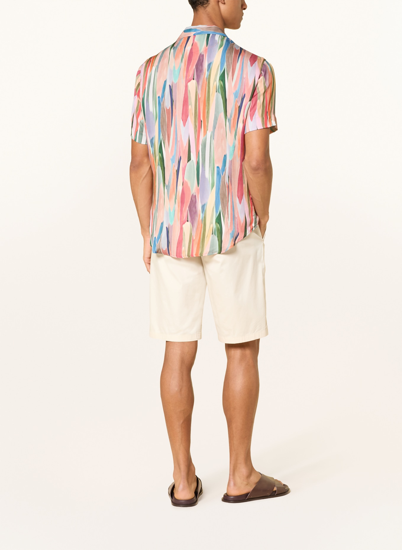 Q1 Manufaktur Resorthemd Slim Relaxed Fit: DONKERROOD / VIEUX ROSE / BLAUW