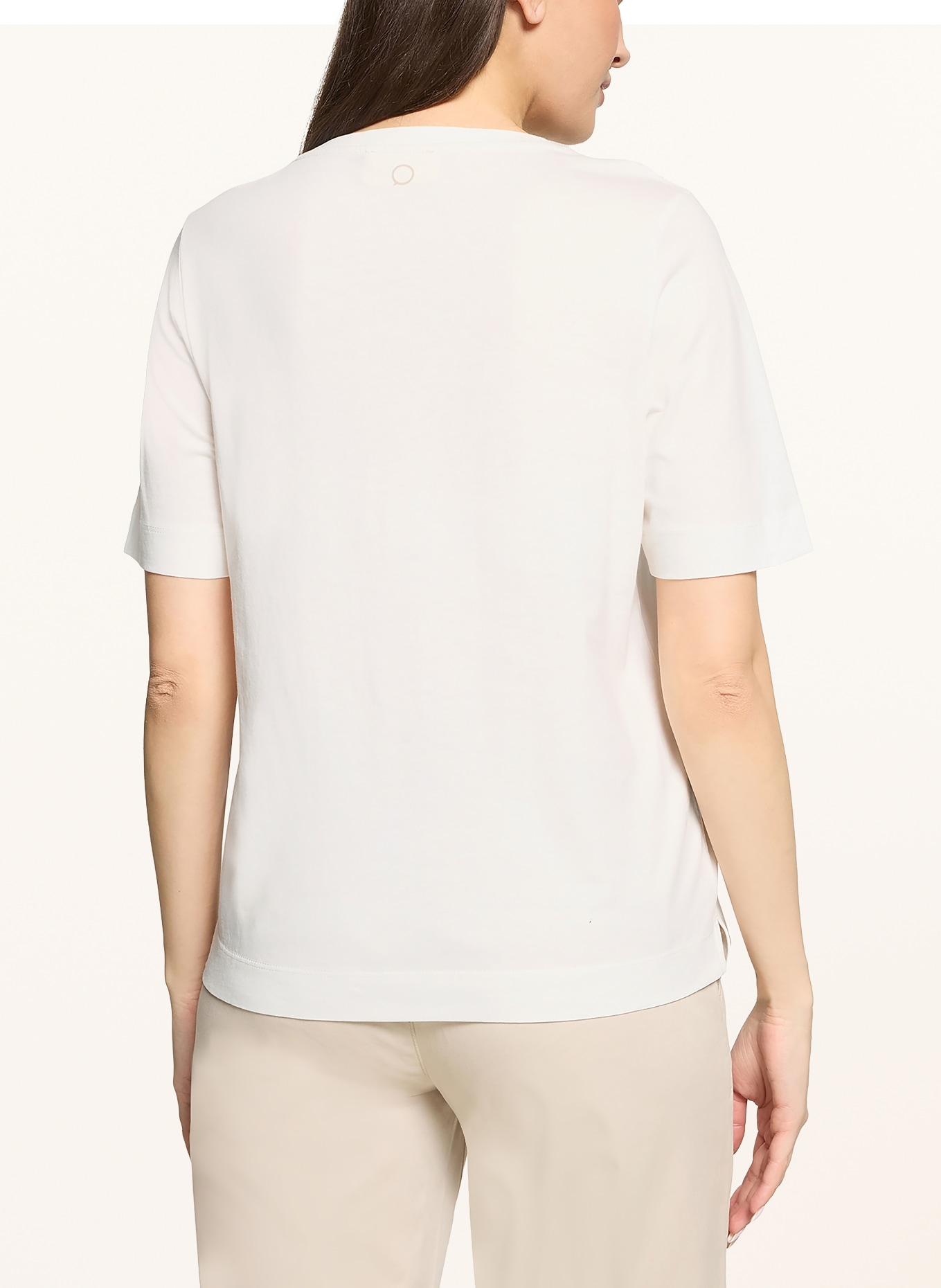 CARTOON T-Shirt mit Schmuckperlen: CREME / HELLBRAUN