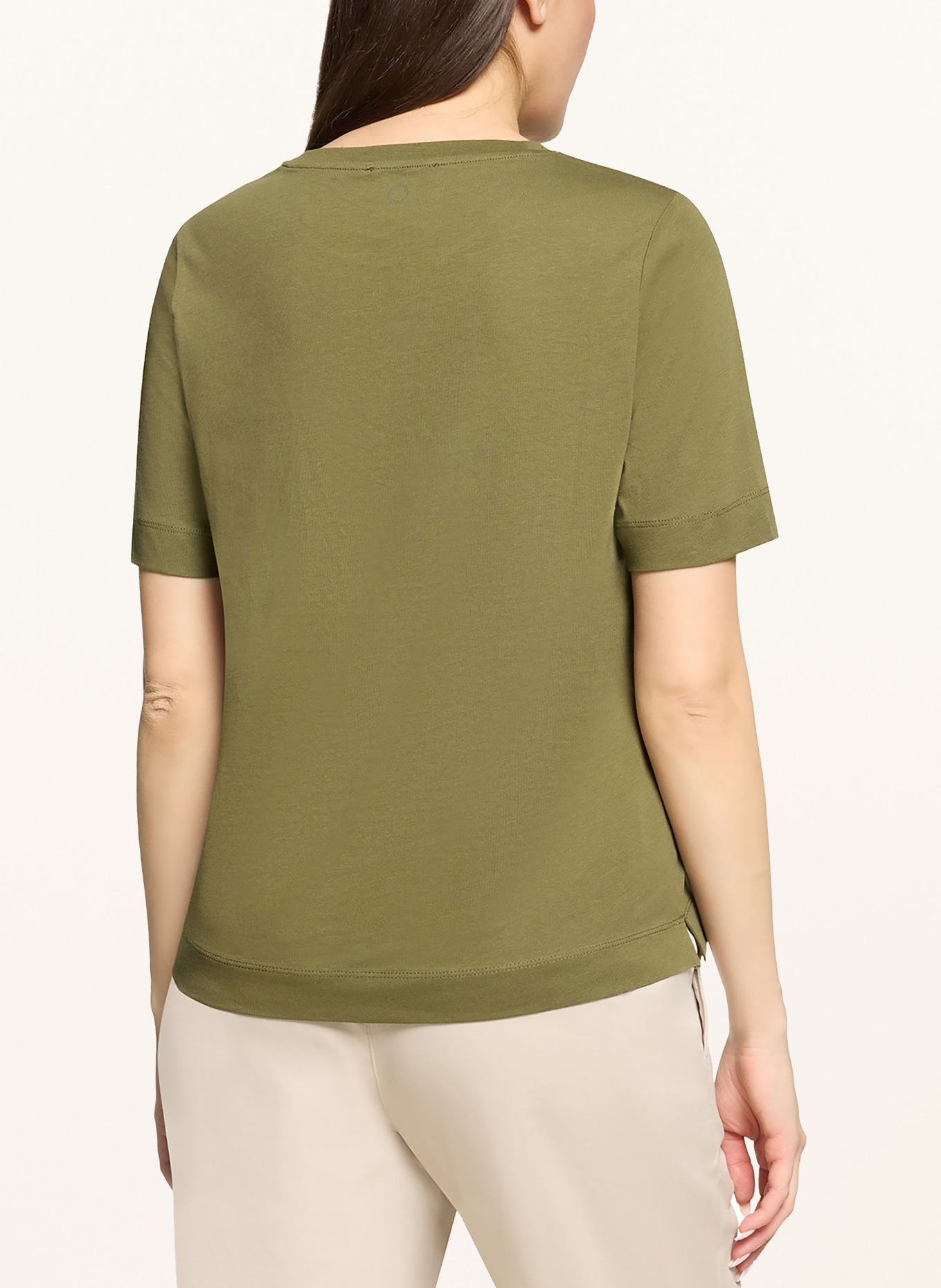 CARTOON T-shirt with decorative beads: OLIVE