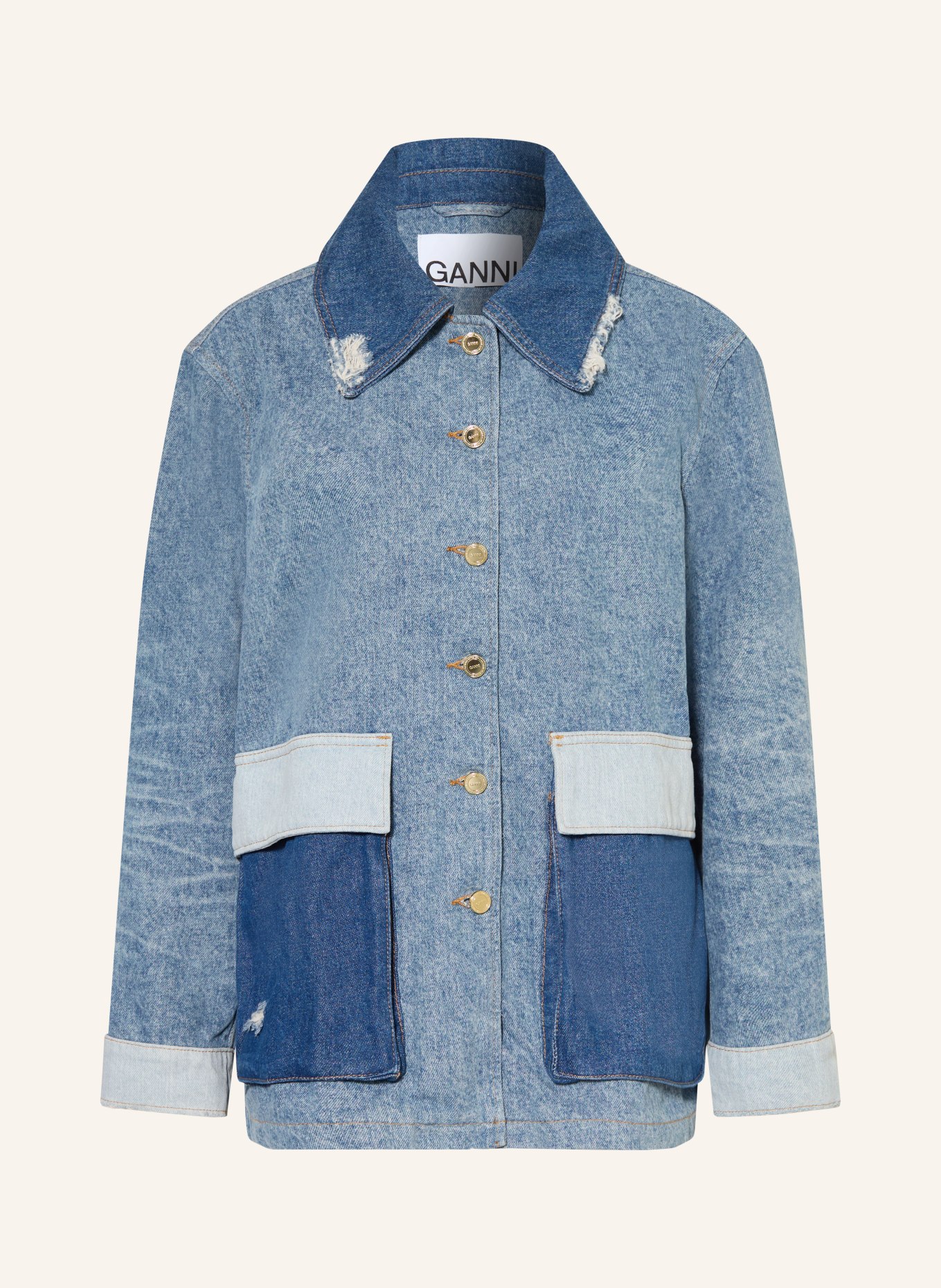 GANNI Jeansjacka: 567 MID BLUE VINTAGE
