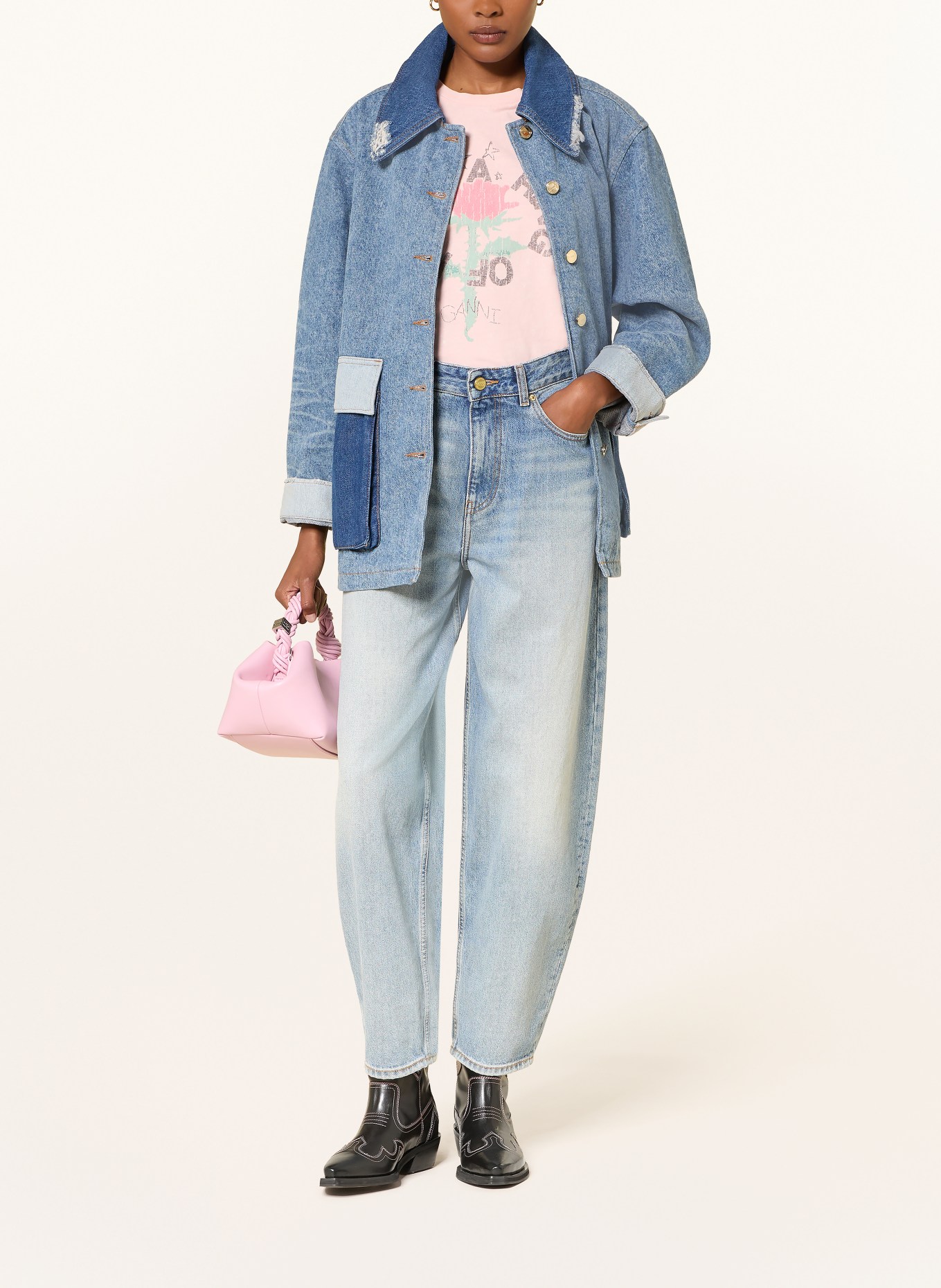 GANNI Jeansjacka: 567 MID BLUE VINTAGE