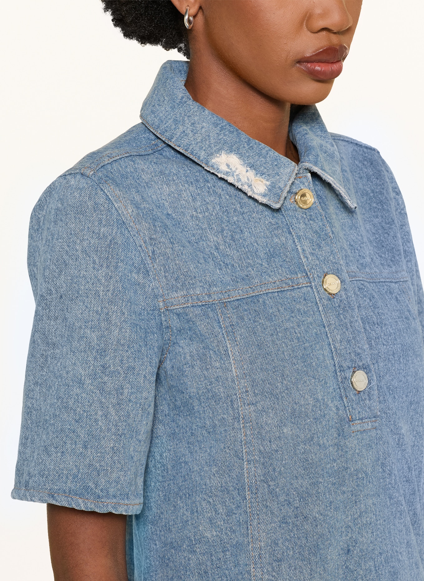 GANNI Rochie din denim: ALBASTRU-CENUȘIU