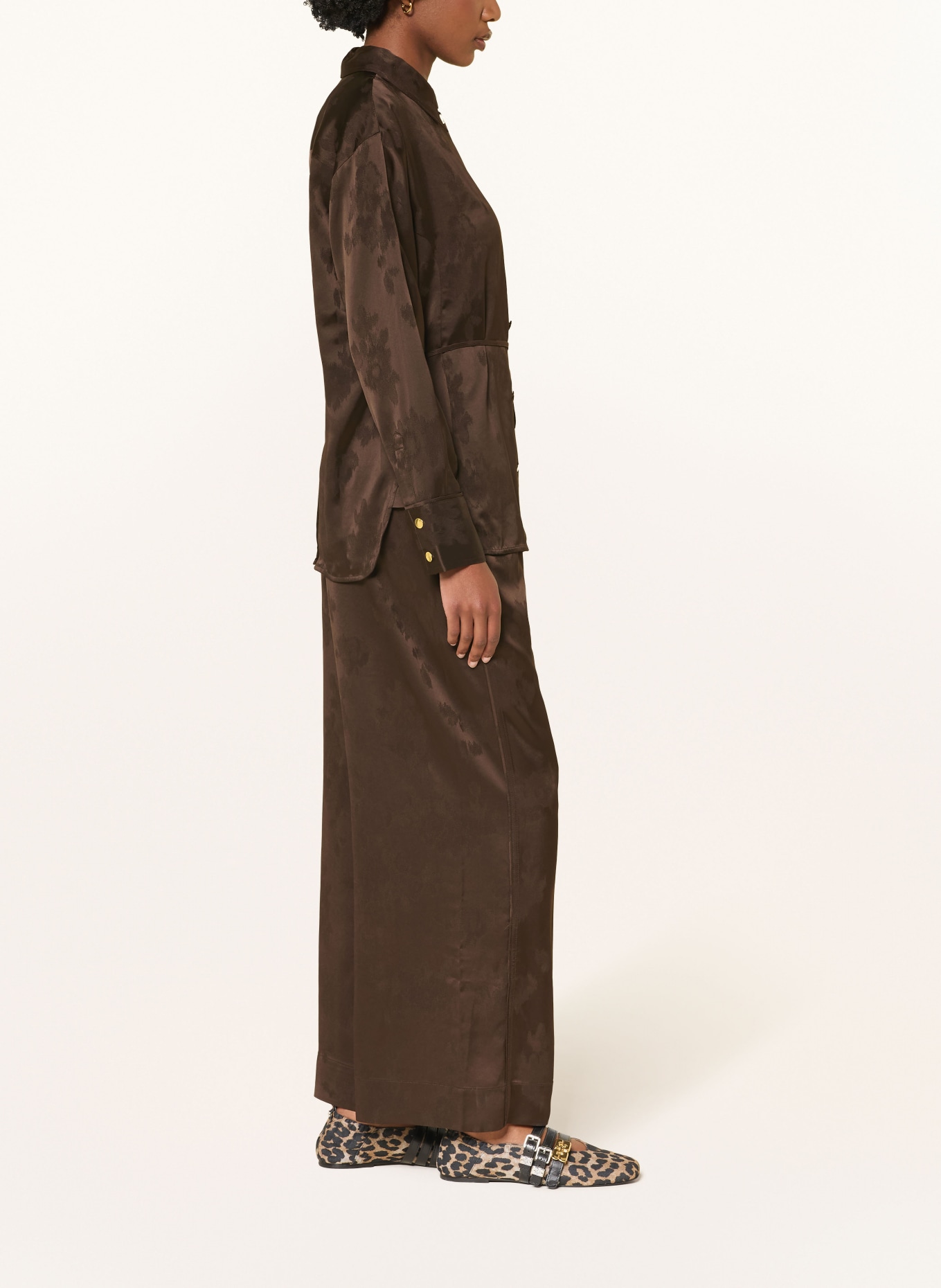 GANNI Jacquard Marlene pants: DARK BROWN
