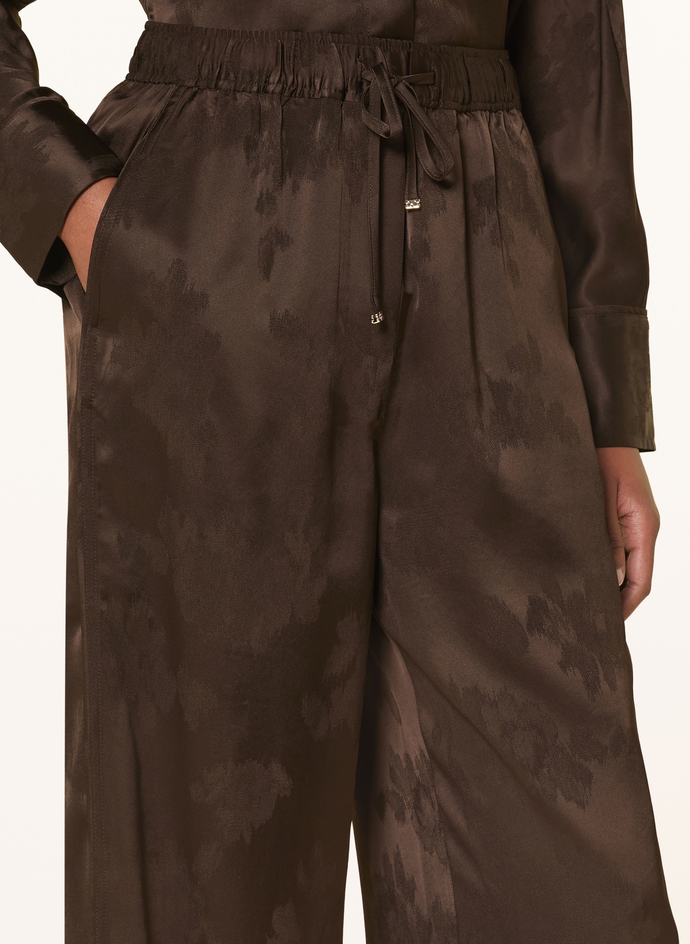 GANNI Jacquard Marlene pants: DARK BROWN