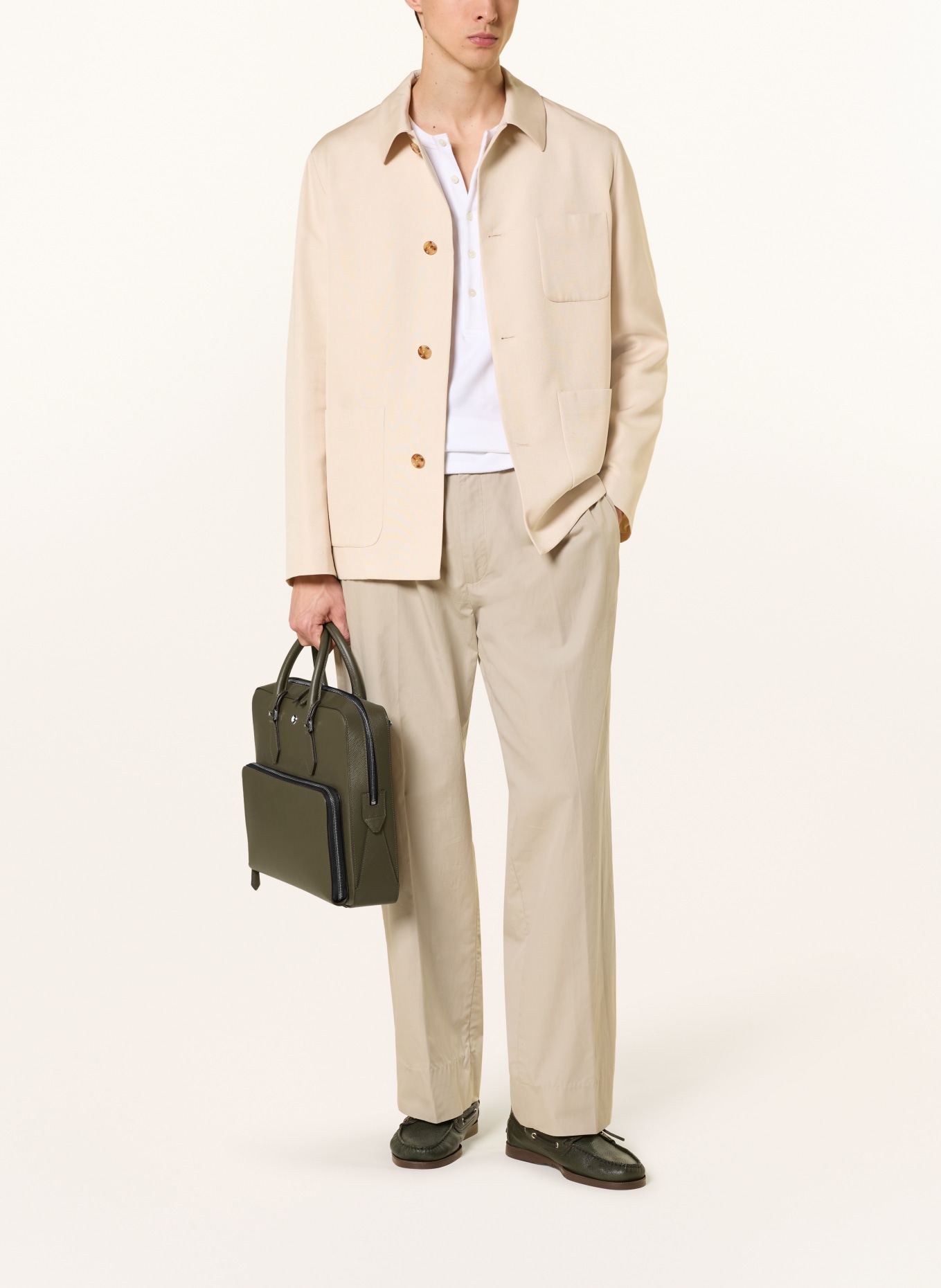 MONTBLANC Taška na notebook Saffiano SARTORIAL: KHAKI / STŘÍBRNÁ / ČERNÁ
