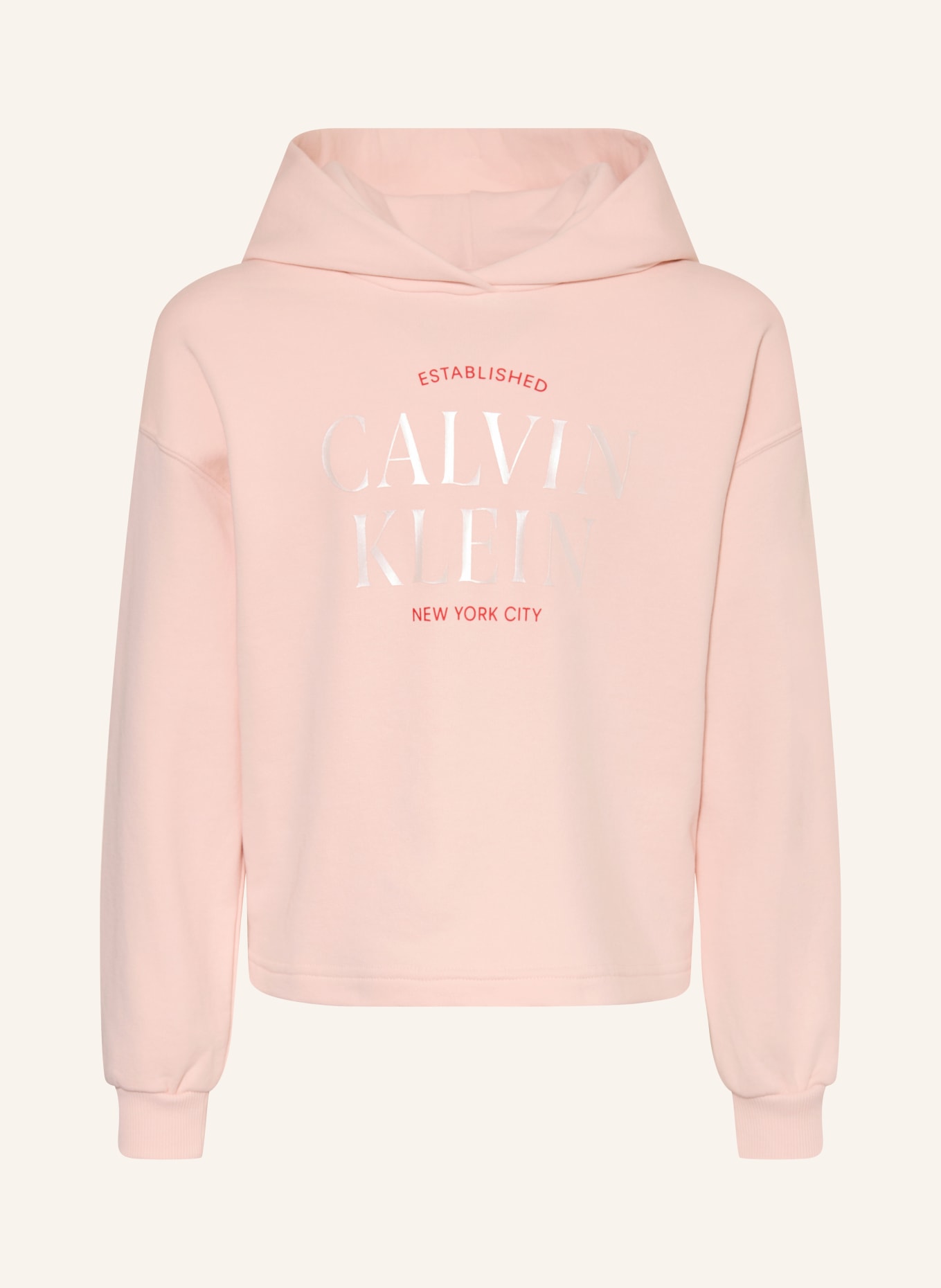 Calvin Klein Hoodie: ROSE CLAIR / CRÈME / ROOD