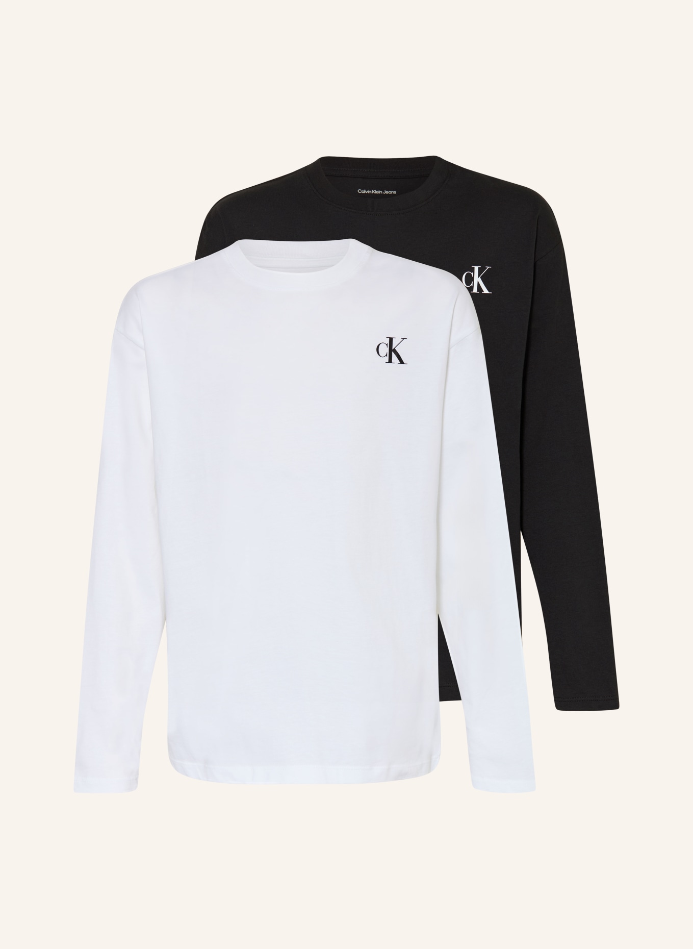 Calvin Klein Langærmet: HVID / SORT