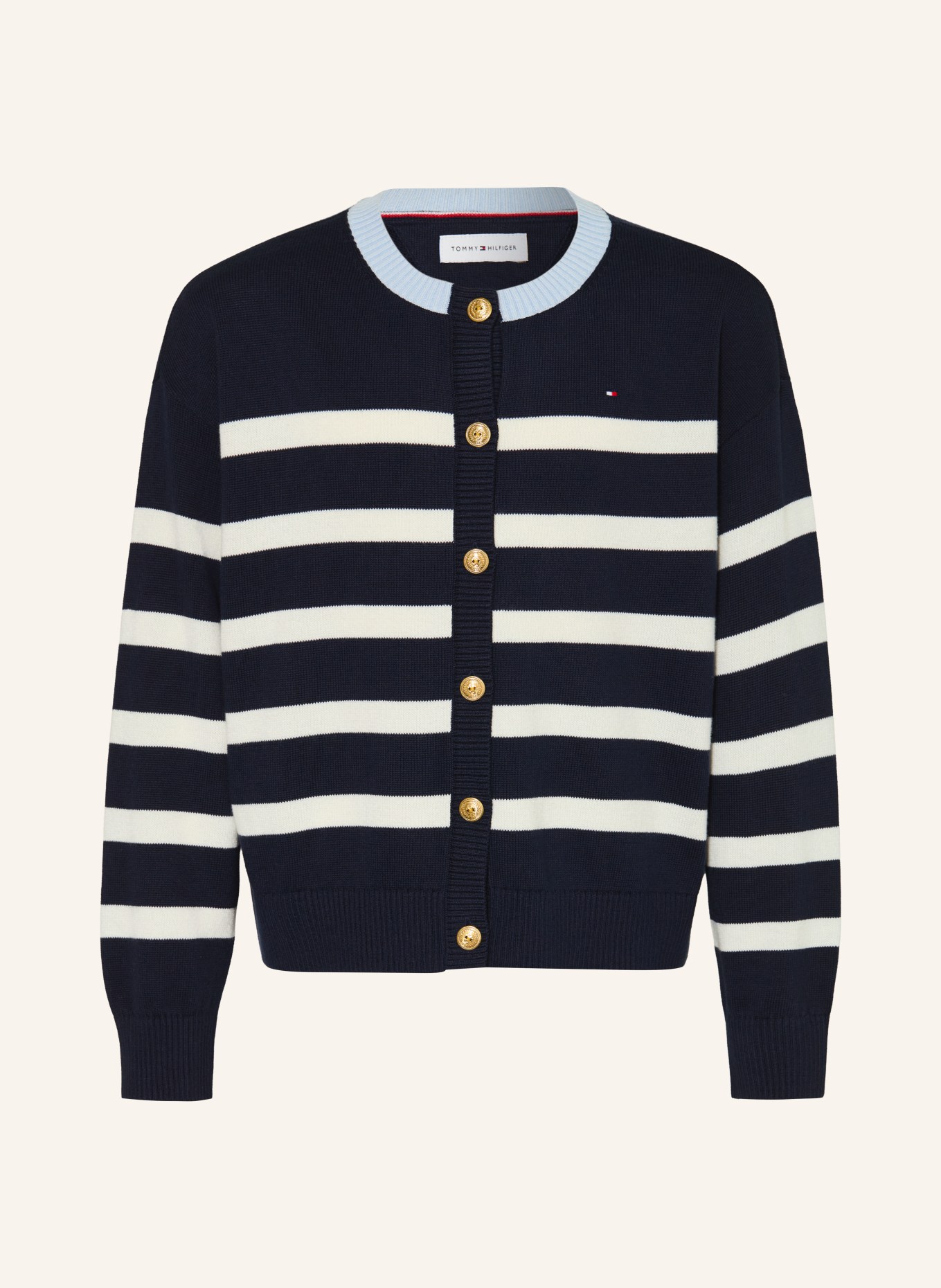 TOMMY HILFIGER Kardigan: GRANATOWY / BIAŁY