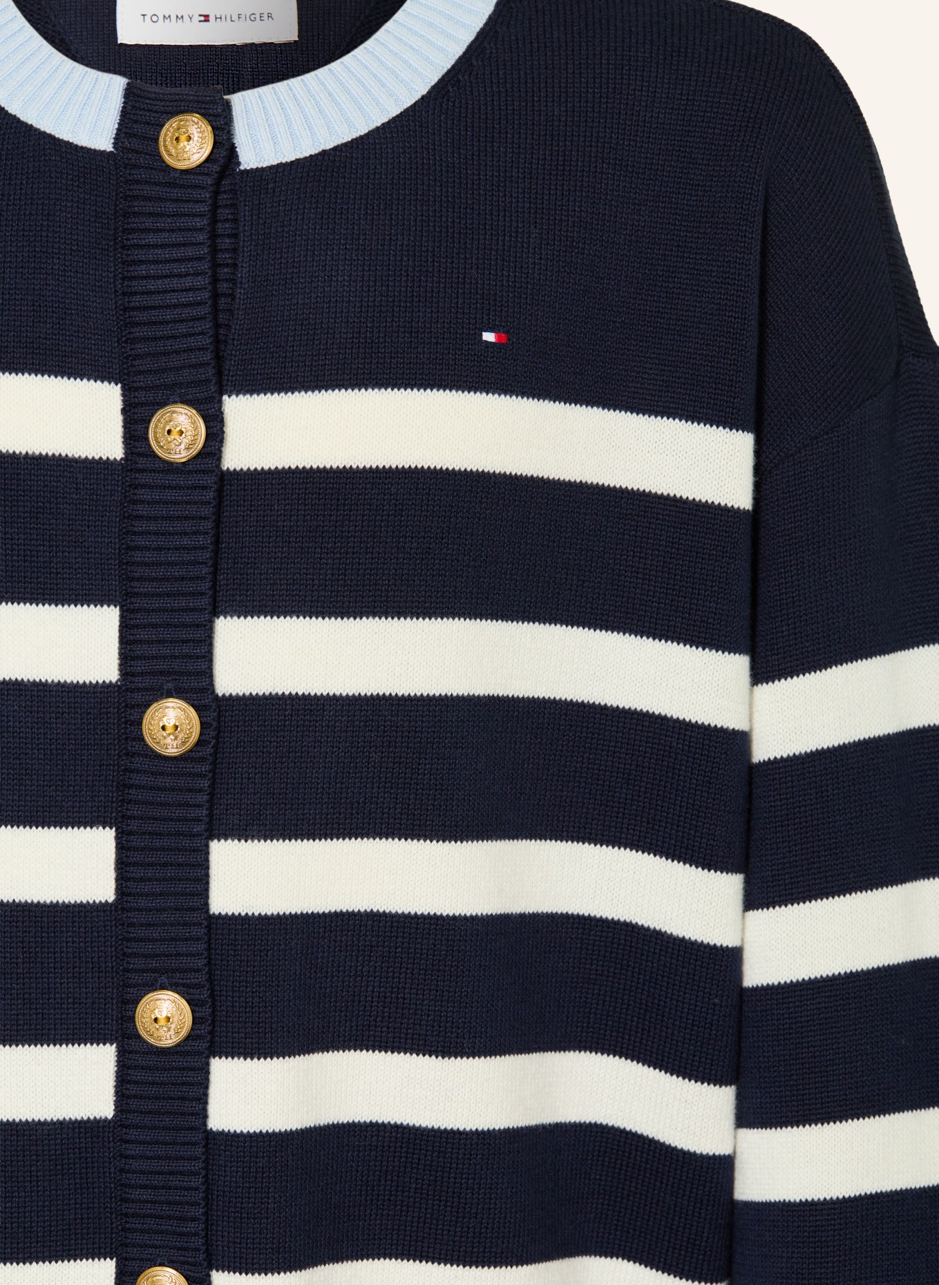 TOMMY HILFIGER Kardigan: GRANATOWY / BIAŁY