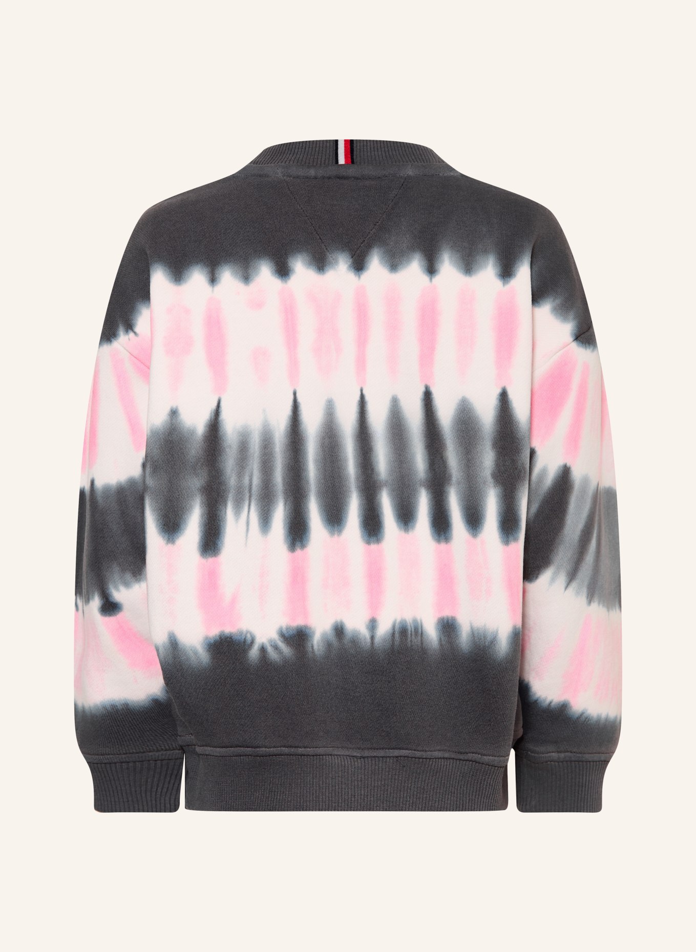 TOMMY HILFIGER Mikina: TMAVĚ ŠEDÁ / RŮŽOVÁ / BÍLÁ