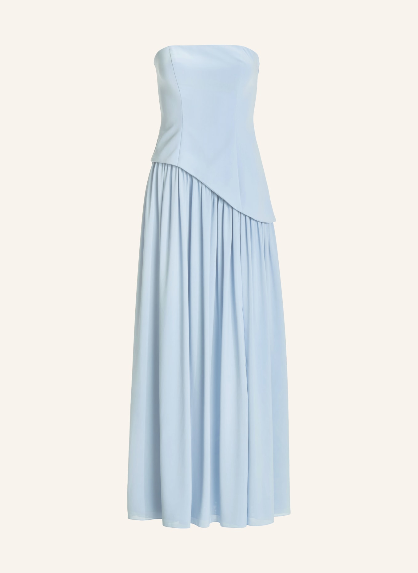 Hey Kyla Abendkleid im Materialmix: HELLBLAU