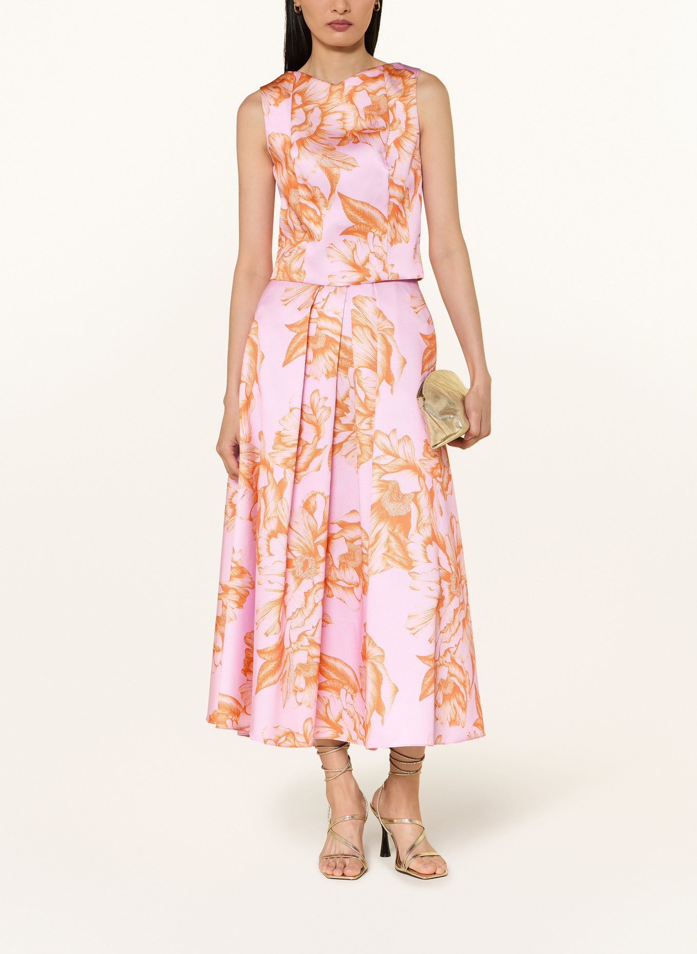 SWING Pleated skirt: ROSE / ORANGE