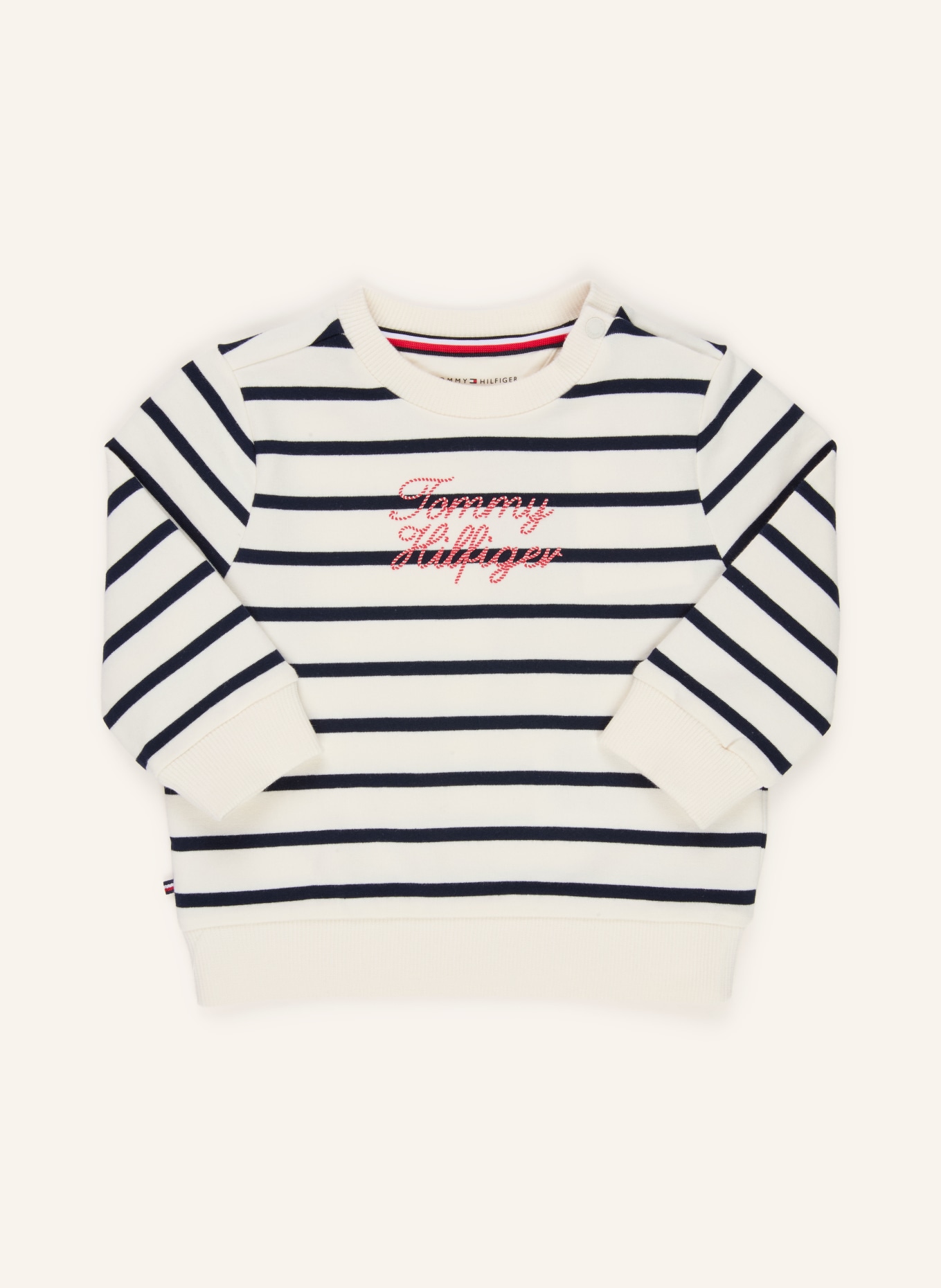 TOMMY HILFIGER Sweatshirt: CREAM / DARK BLUE