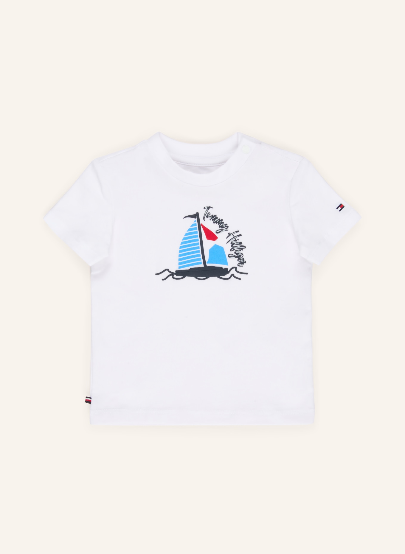 TOMMY HILFIGER Koszulka: BIAŁY / CZERWONY / JASNONIEBIESKI