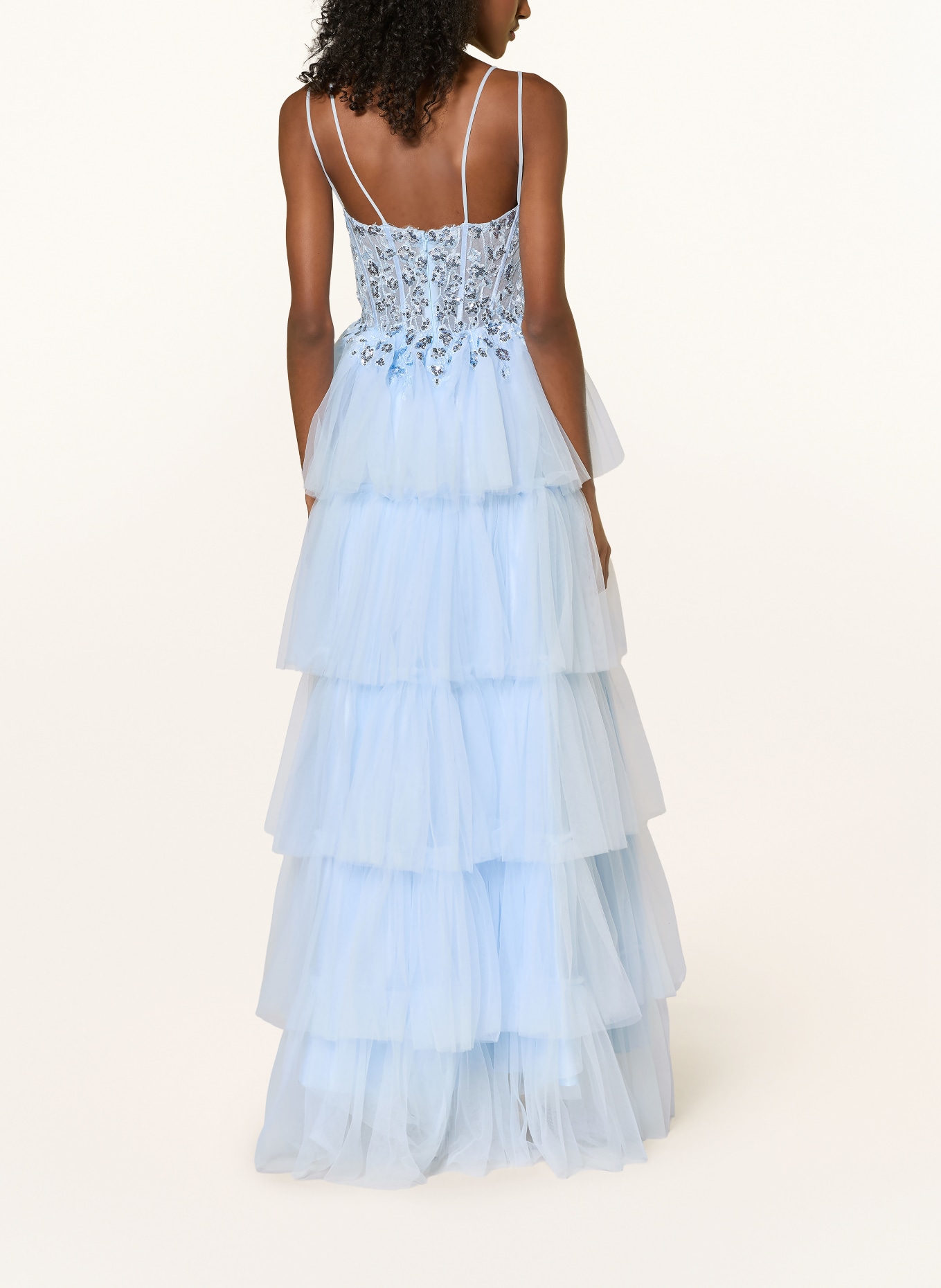 Hey Kyla Evening dress with lace and sequins: LIGHT BLUE