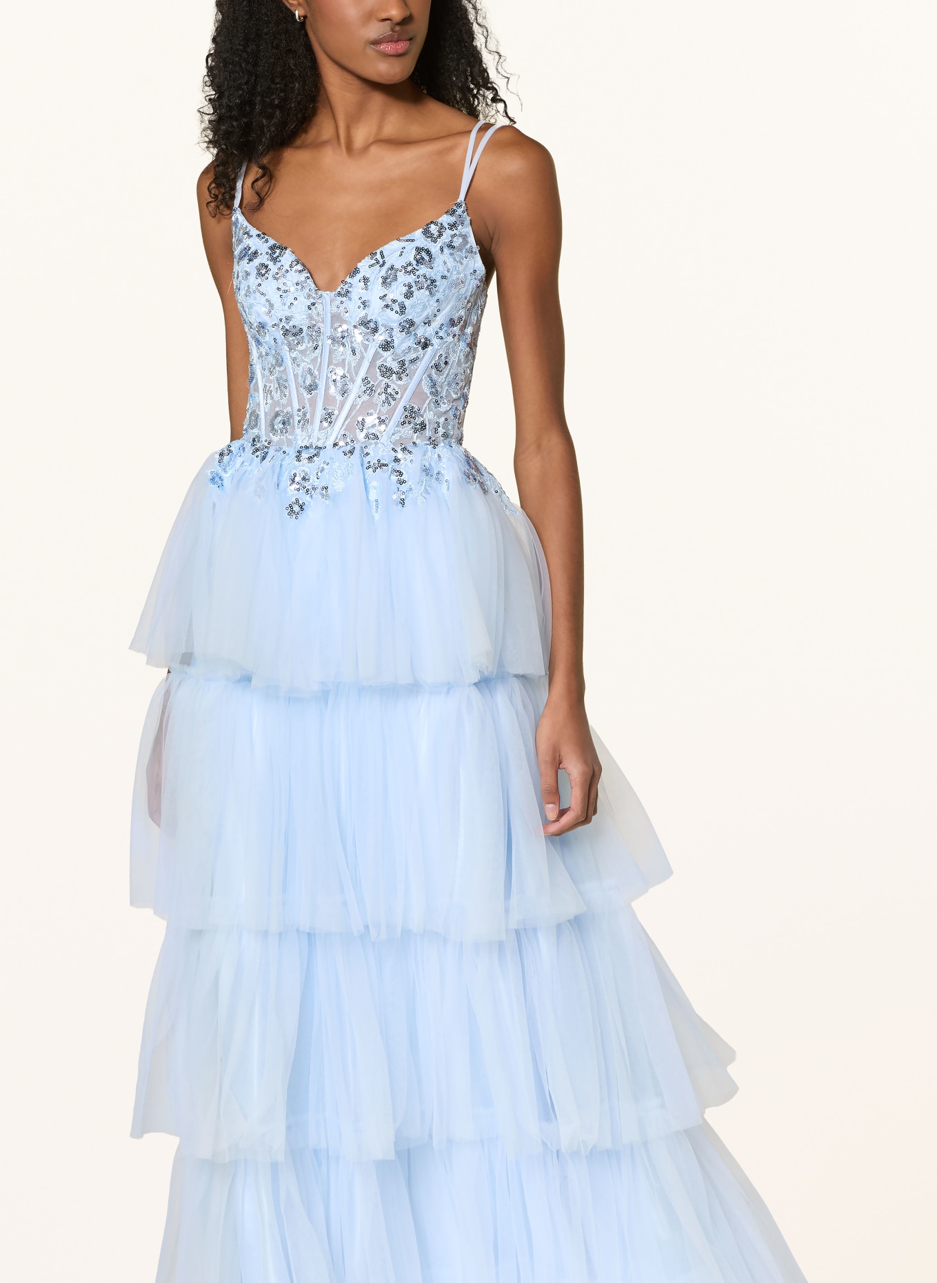 Hey Kyla Evening dress with lace and sequins: LIGHT BLUE