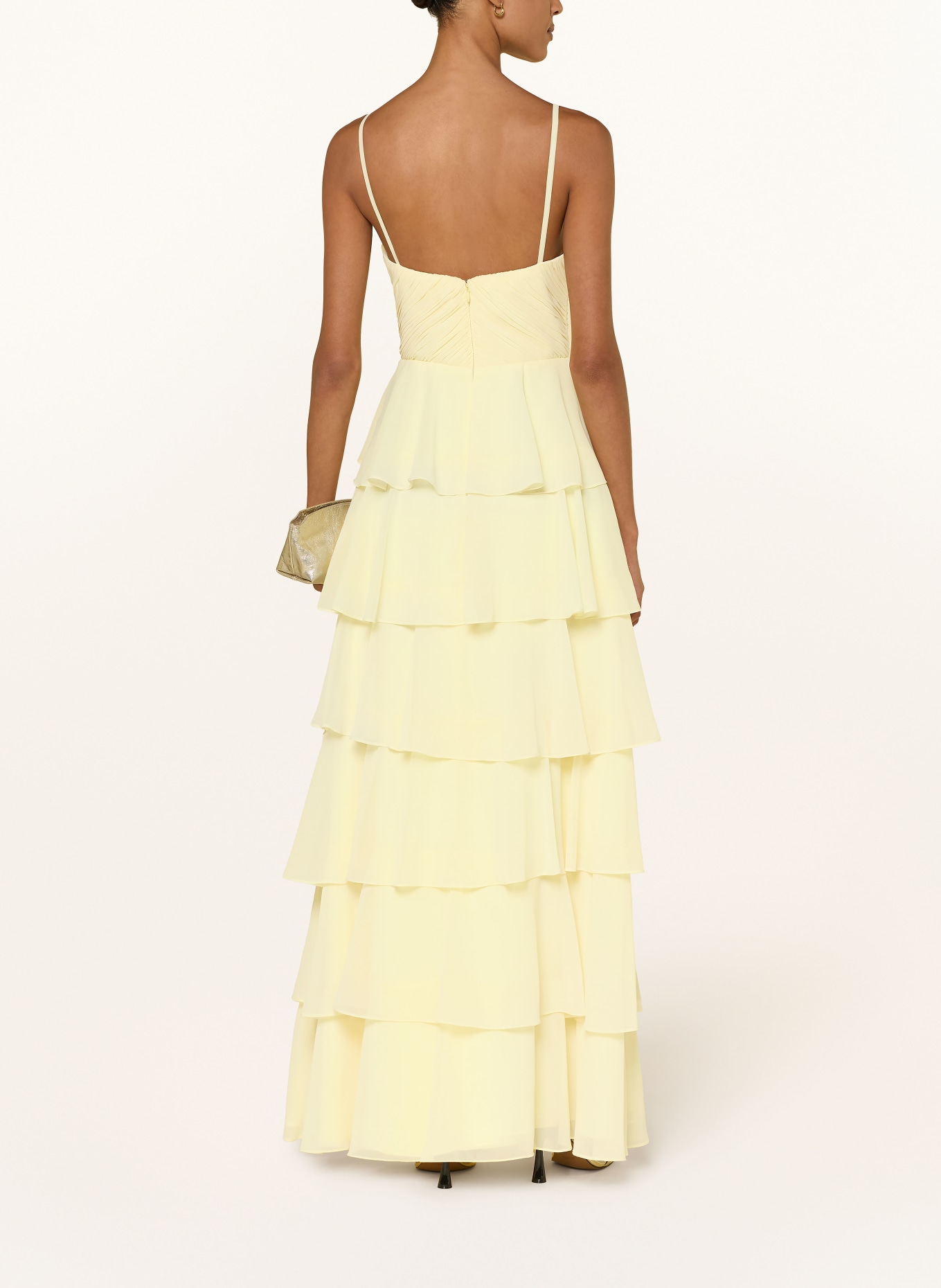 Hey Kyla Evening dress with flounces: YELLOW