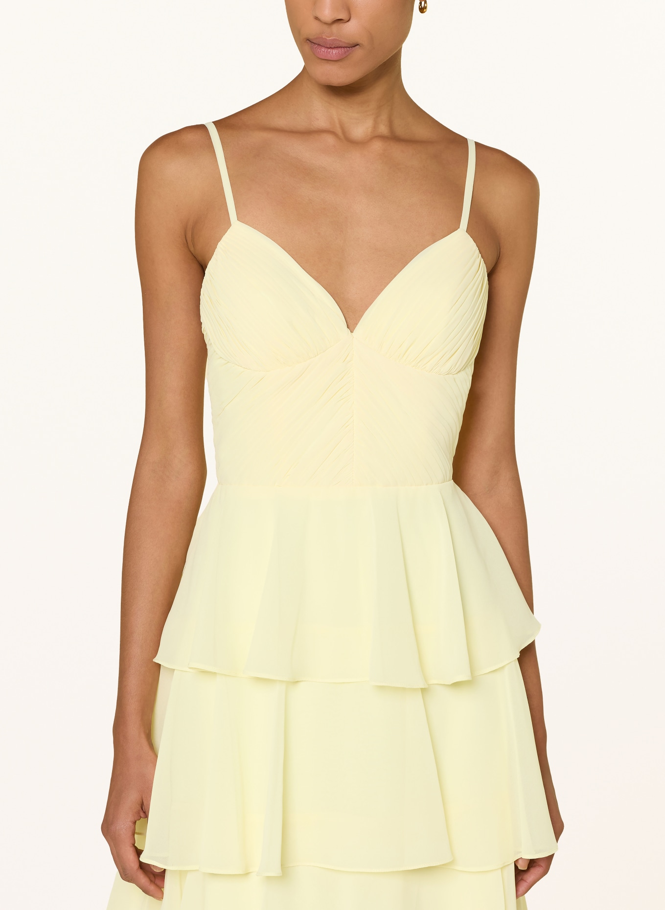 Hey Kyla Evening dress with flounces: YELLOW