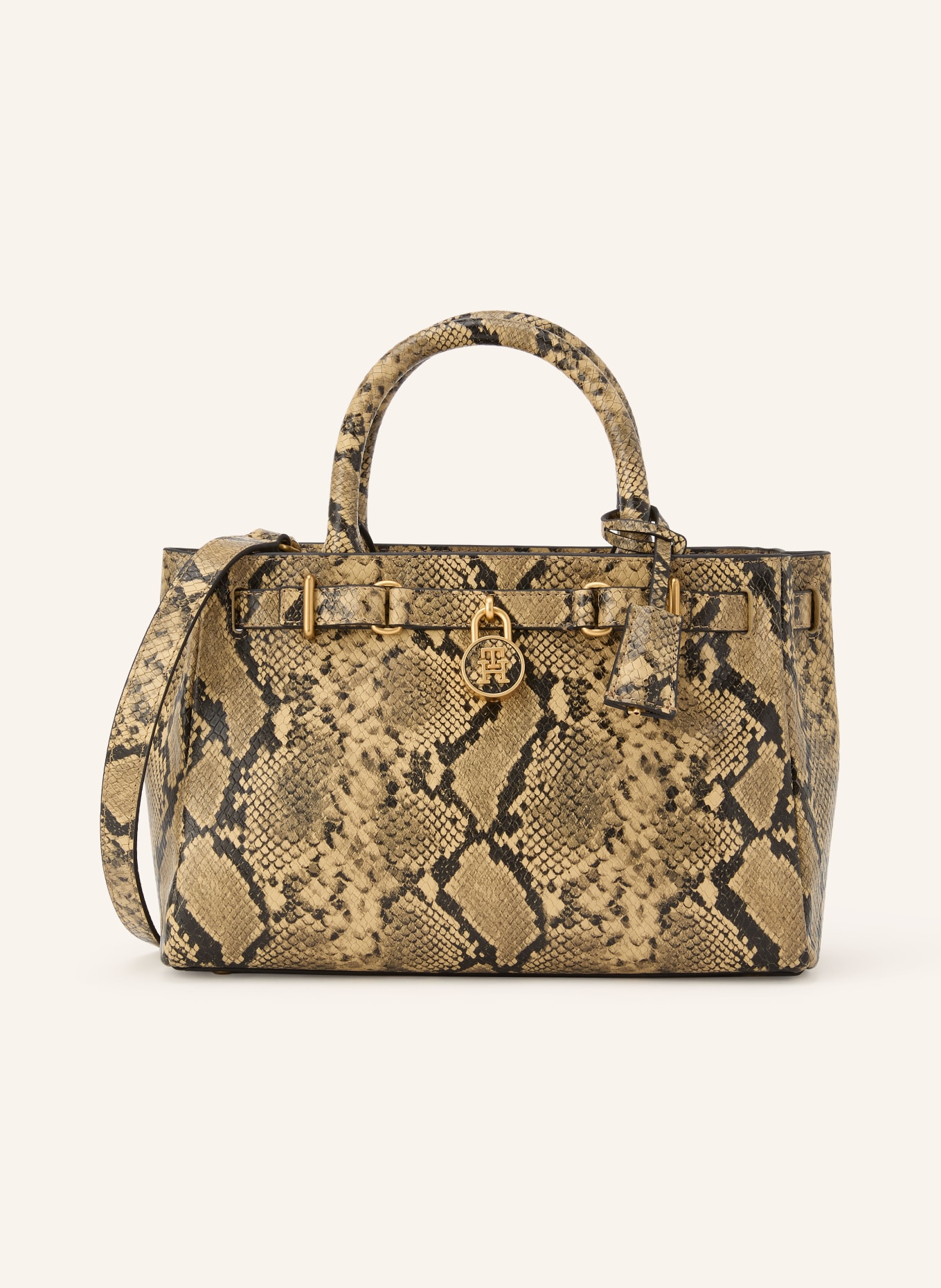 TOMMY HILFIGER Sac à bandoulière: BEIGE / GRIS FONCÉ / NOIR