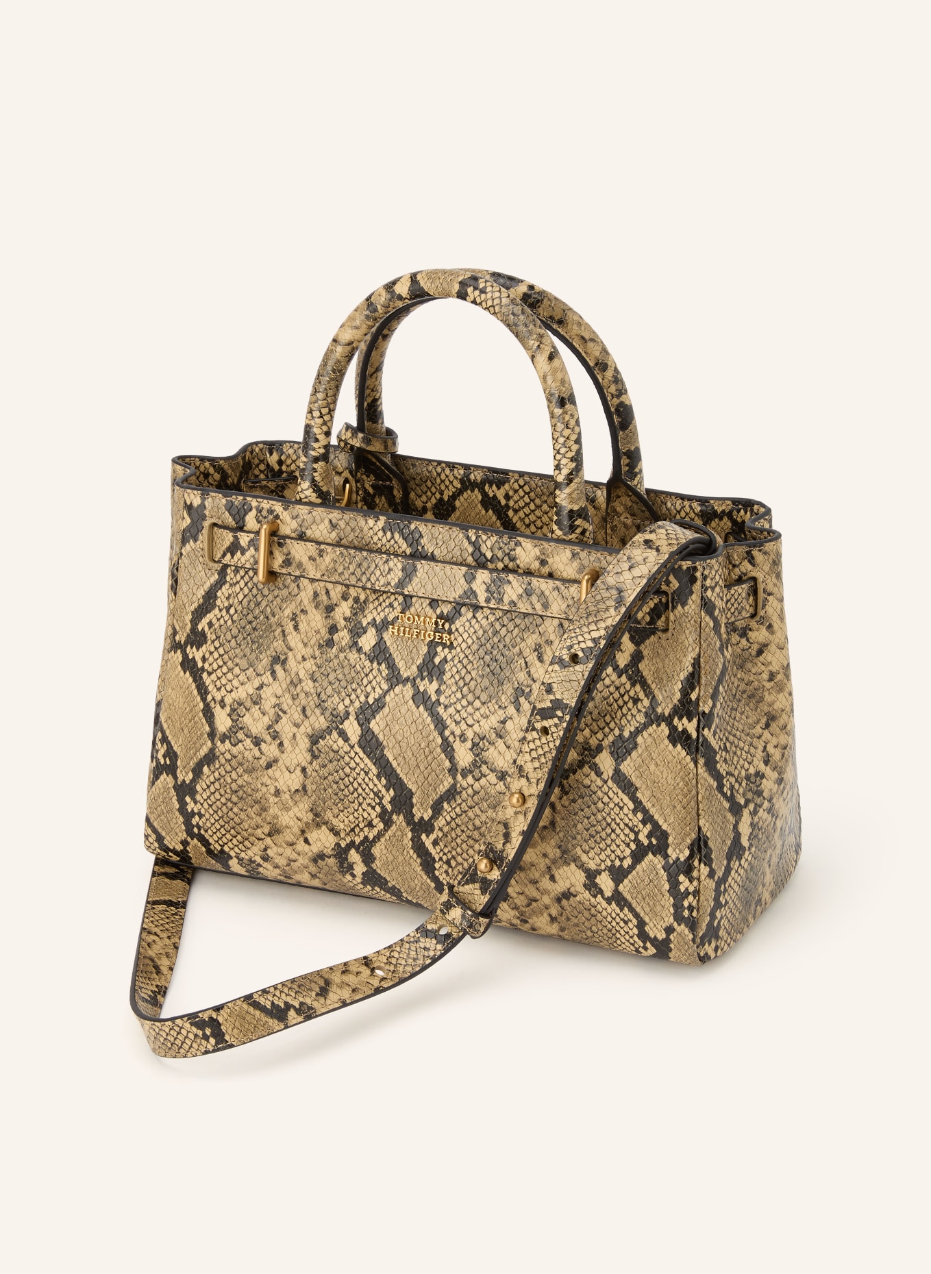 TOMMY HILFIGER Sac à bandoulière: BEIGE / GRIS FONCÉ / NOIR