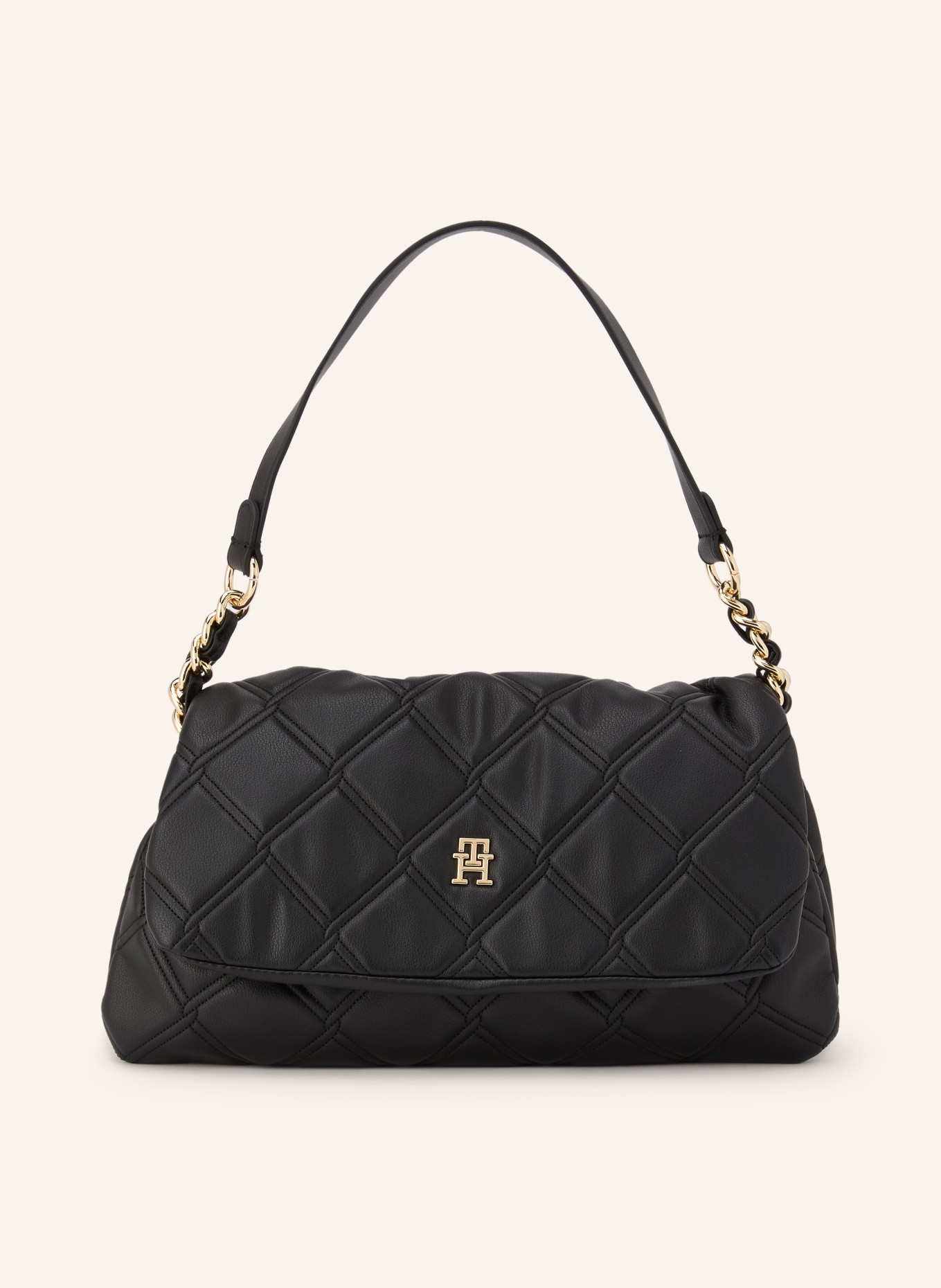 TOMMY HILFIGER Shoulder bag: BLACK / GOLD