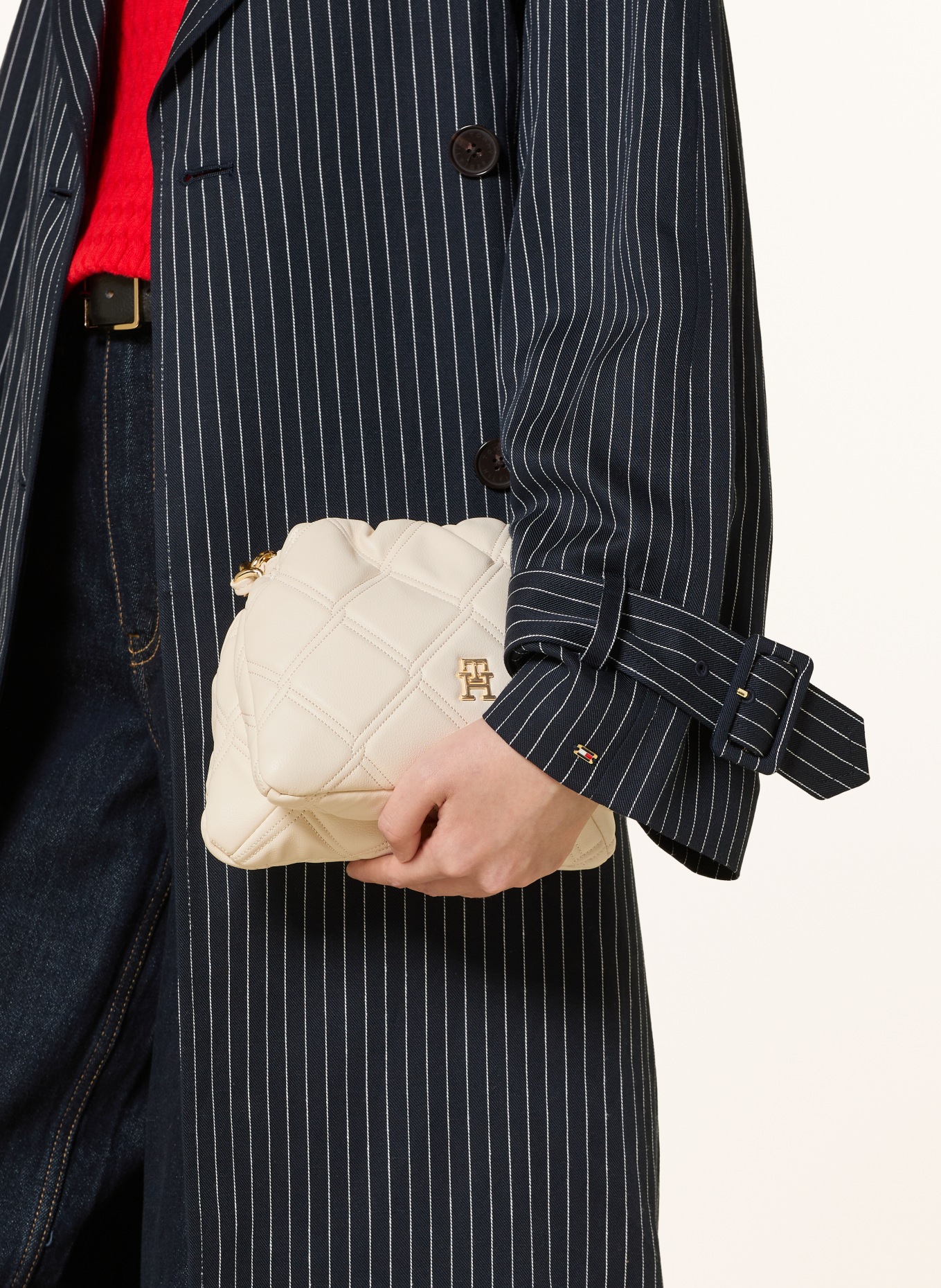 TOMMY HILFIGER Schoudertas: CRÈME / GOUD