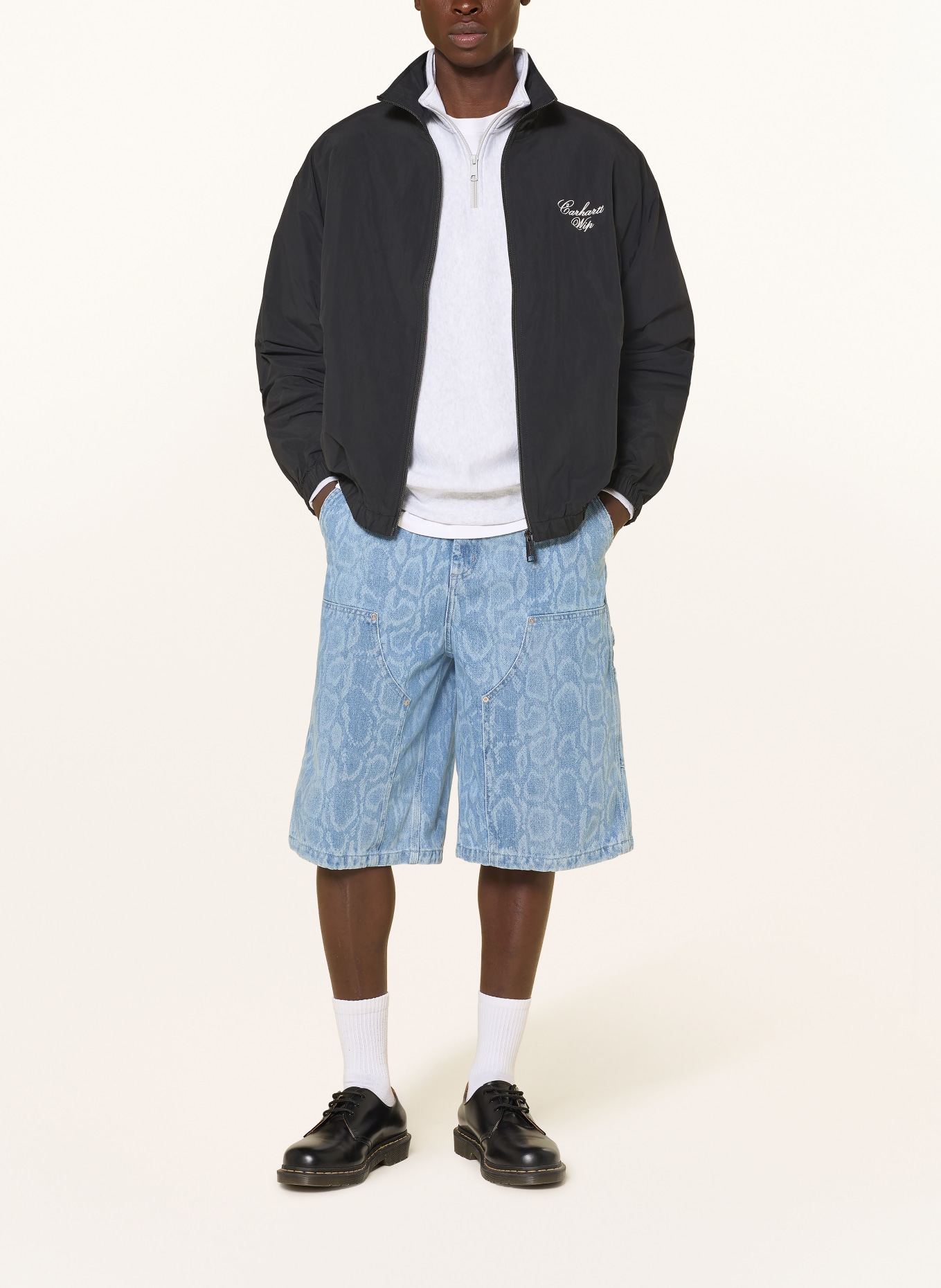 carhartt WIP Short en jean SNAKE NIXON: 3R335 Snake Camo, Blue, bleached
