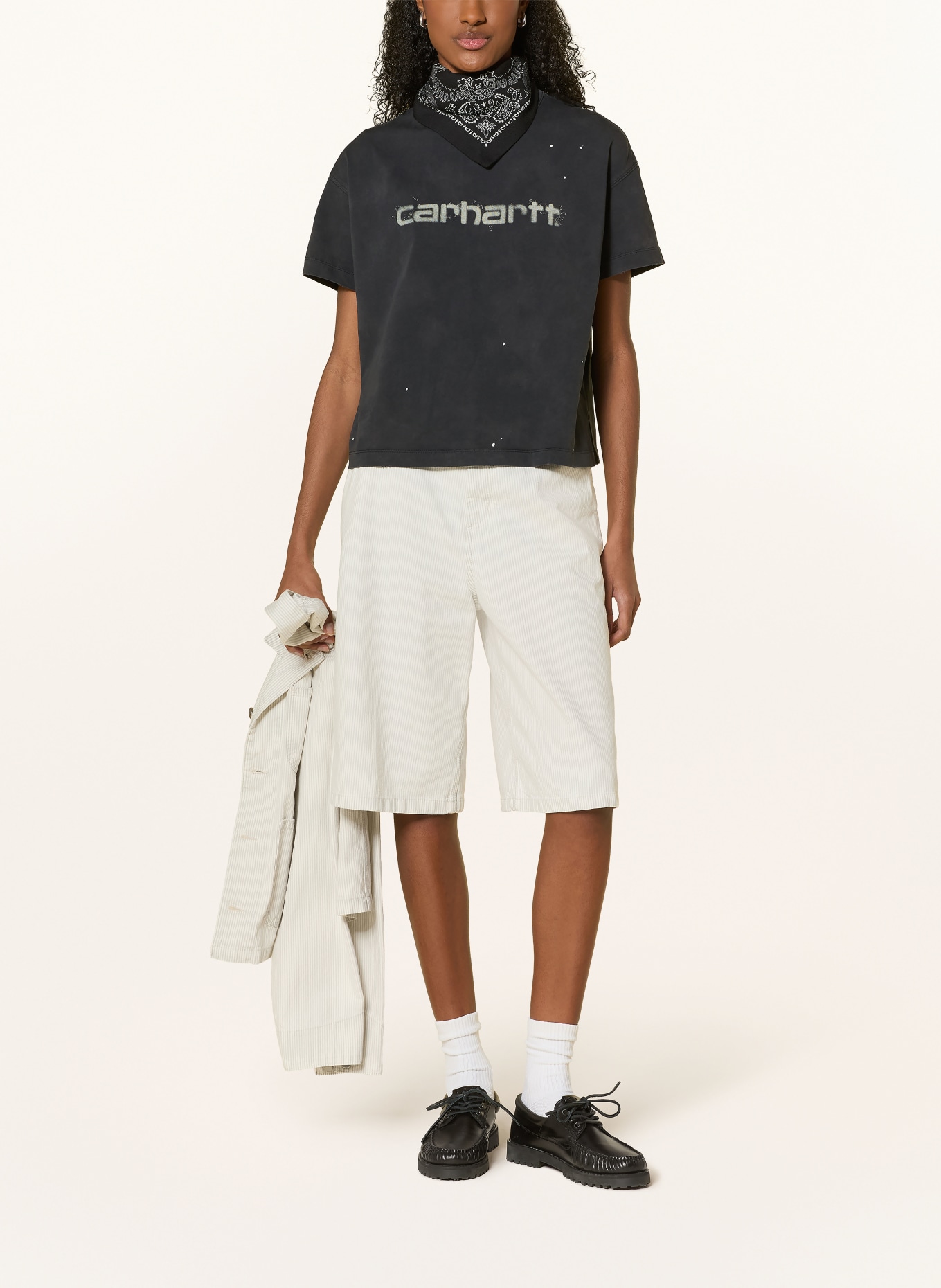 carhartt WIP T-shirt PAINTER: ZWART / CRÈME