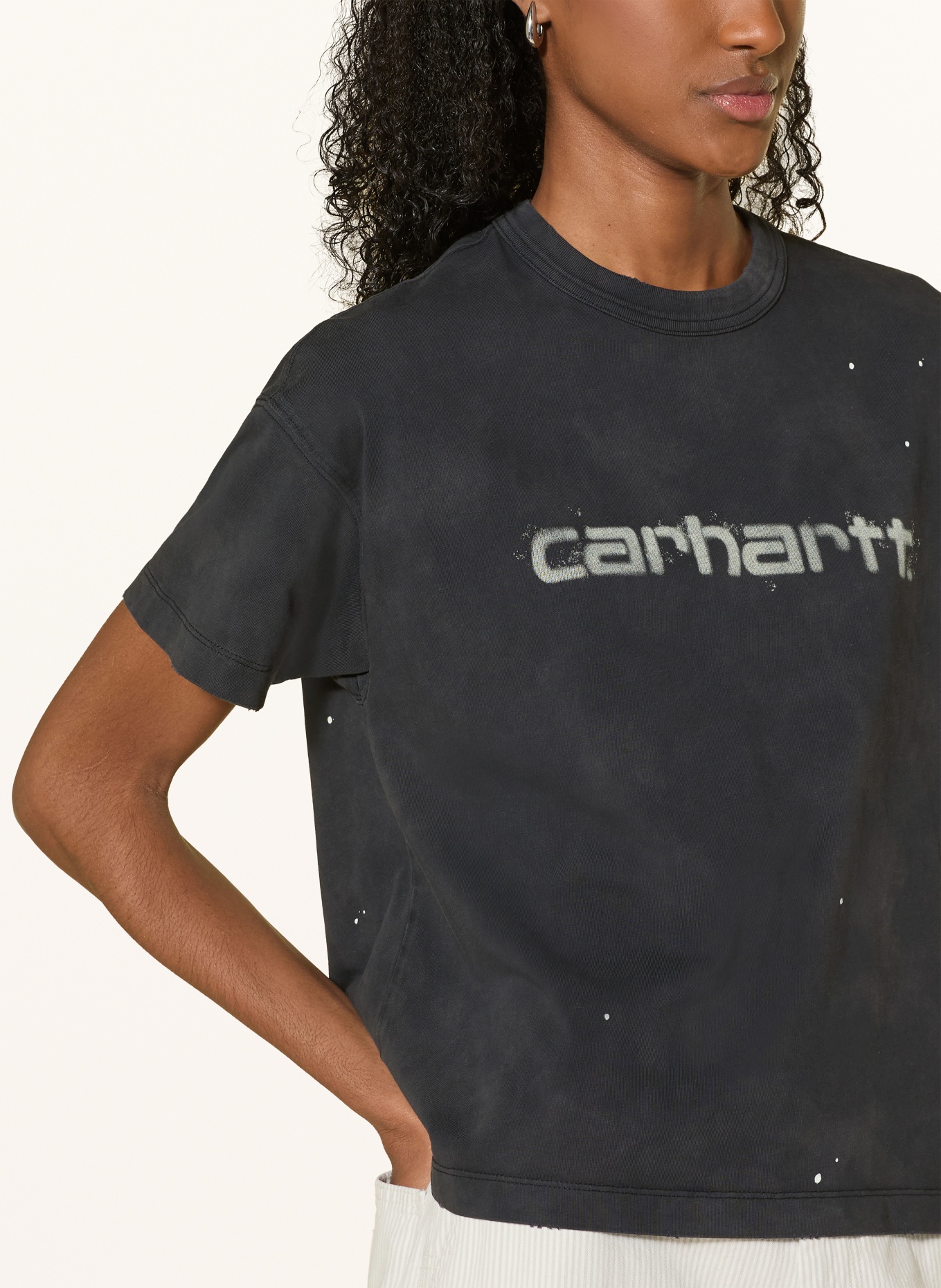 carhartt WIP T-shirt PAINTER: ZWART / CRÈME