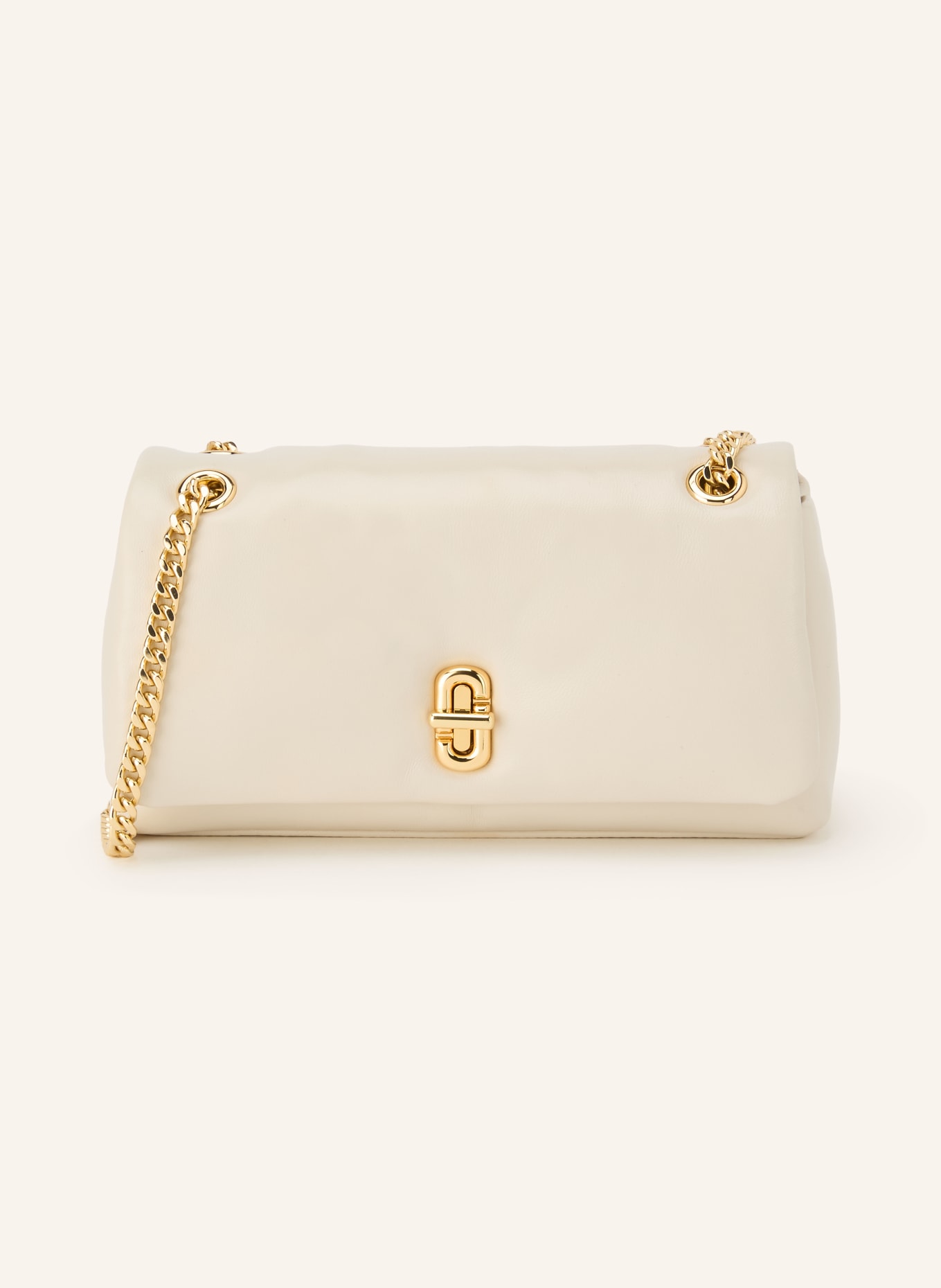 MARC JACOBS Geantă de umăr THE CHAIN MINI BAG: CREM / AUR