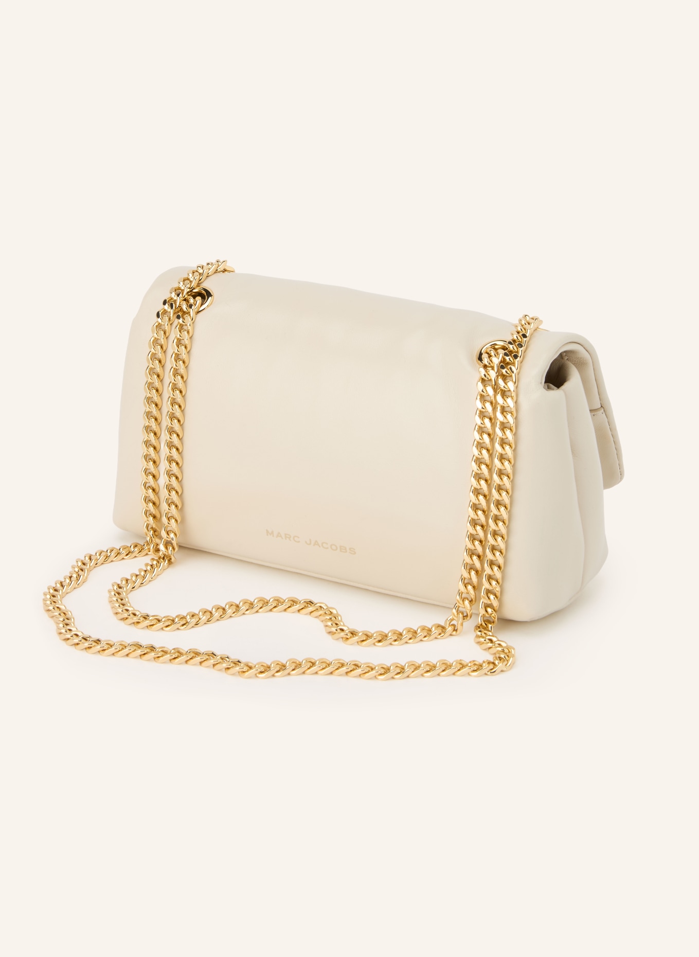 MARC JACOBS Geantă de umăr THE CHAIN MINI BAG: CREM / AUR