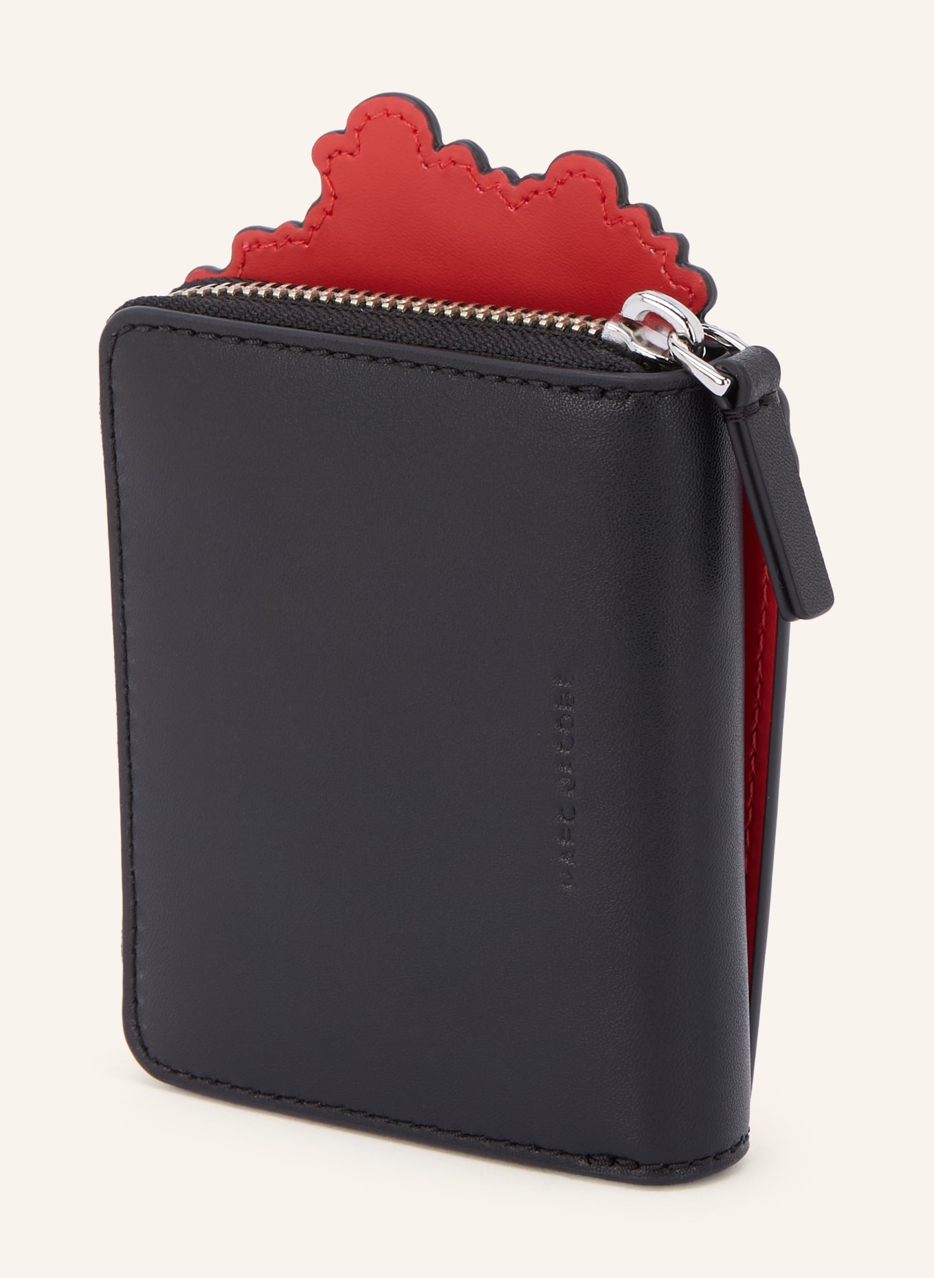 MARC JACOBS Portofel THE POPCORN SLIM COMPACT WALLET: NEGRU / ROȘU / ALB