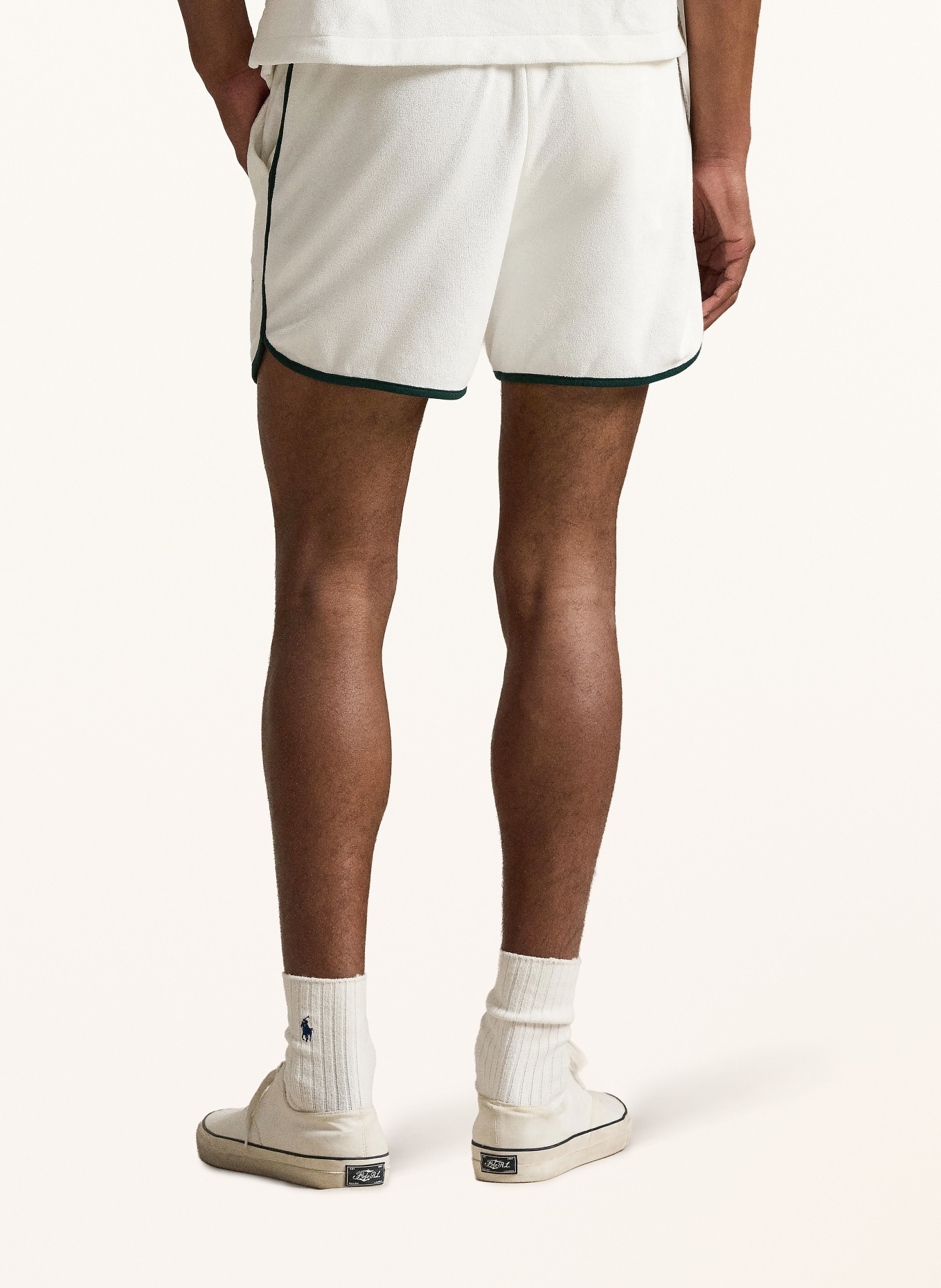POLO RALPH LAUREN Terry shorts: WHITE / GREEN