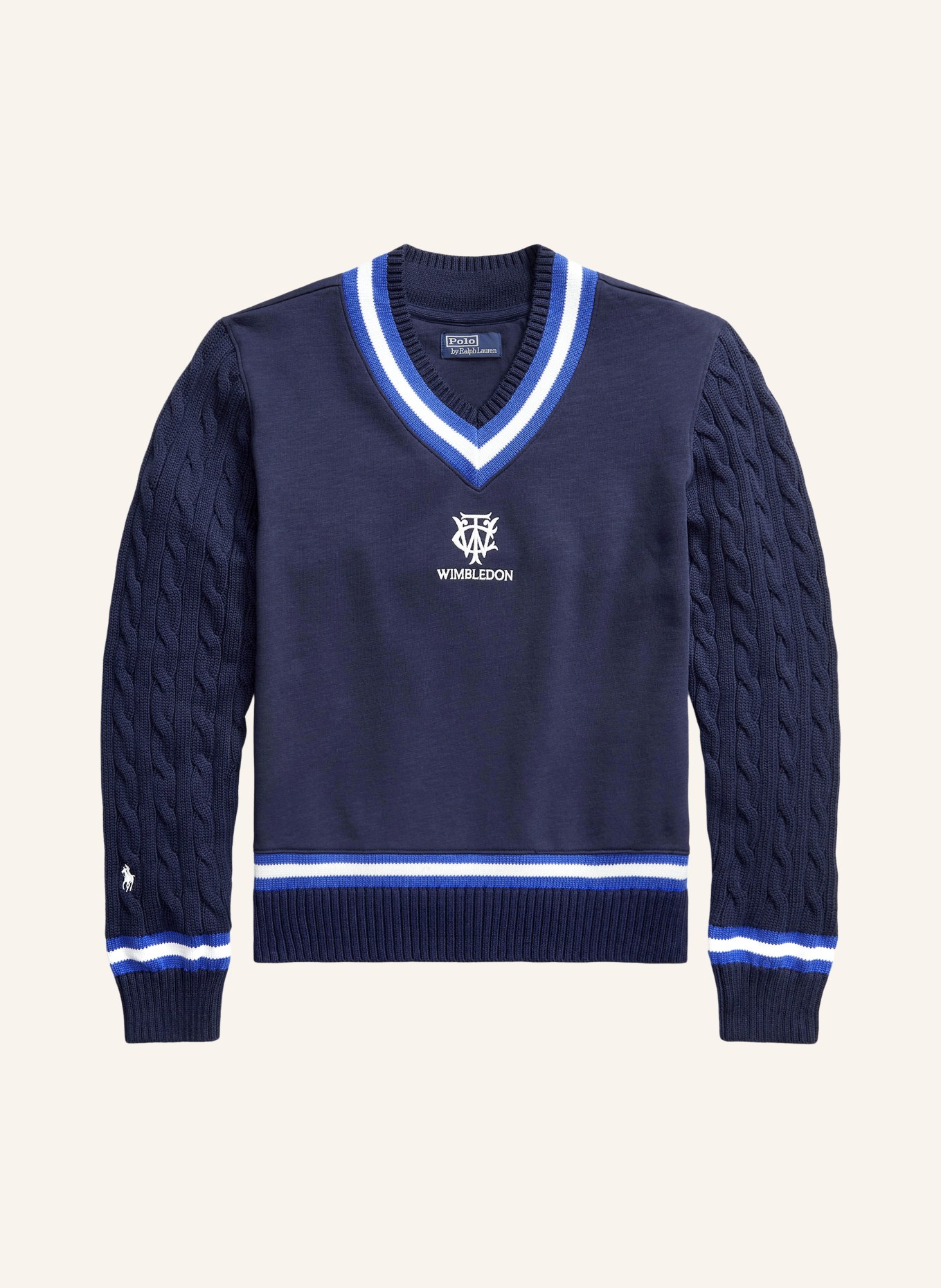 POLO RALPH LAUREN Sweatshirt in a blend of materials: DARK BLUE / BLUE / WHITE