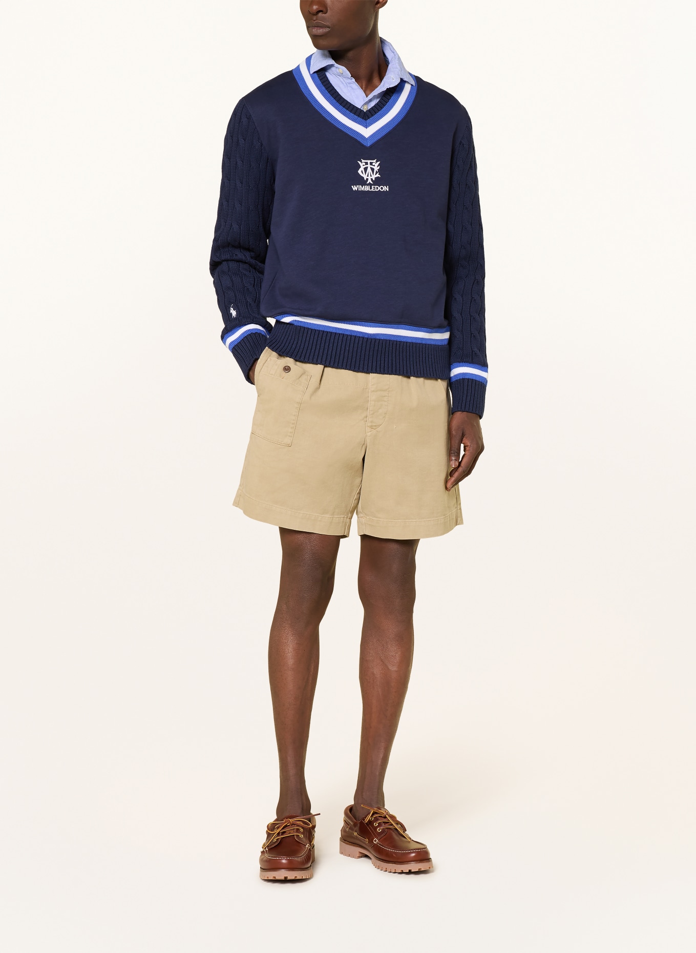 POLO RALPH LAUREN Sweatshirt in a blend of materials: DARK BLUE / BLUE / WHITE