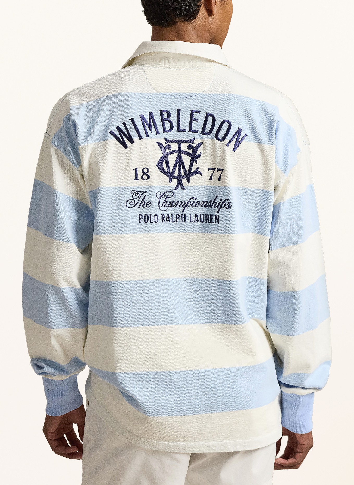POLO RALPH LAUREN Maillot de rugby: BLANC / BLEU CLAIR / BLEU FONCÉ