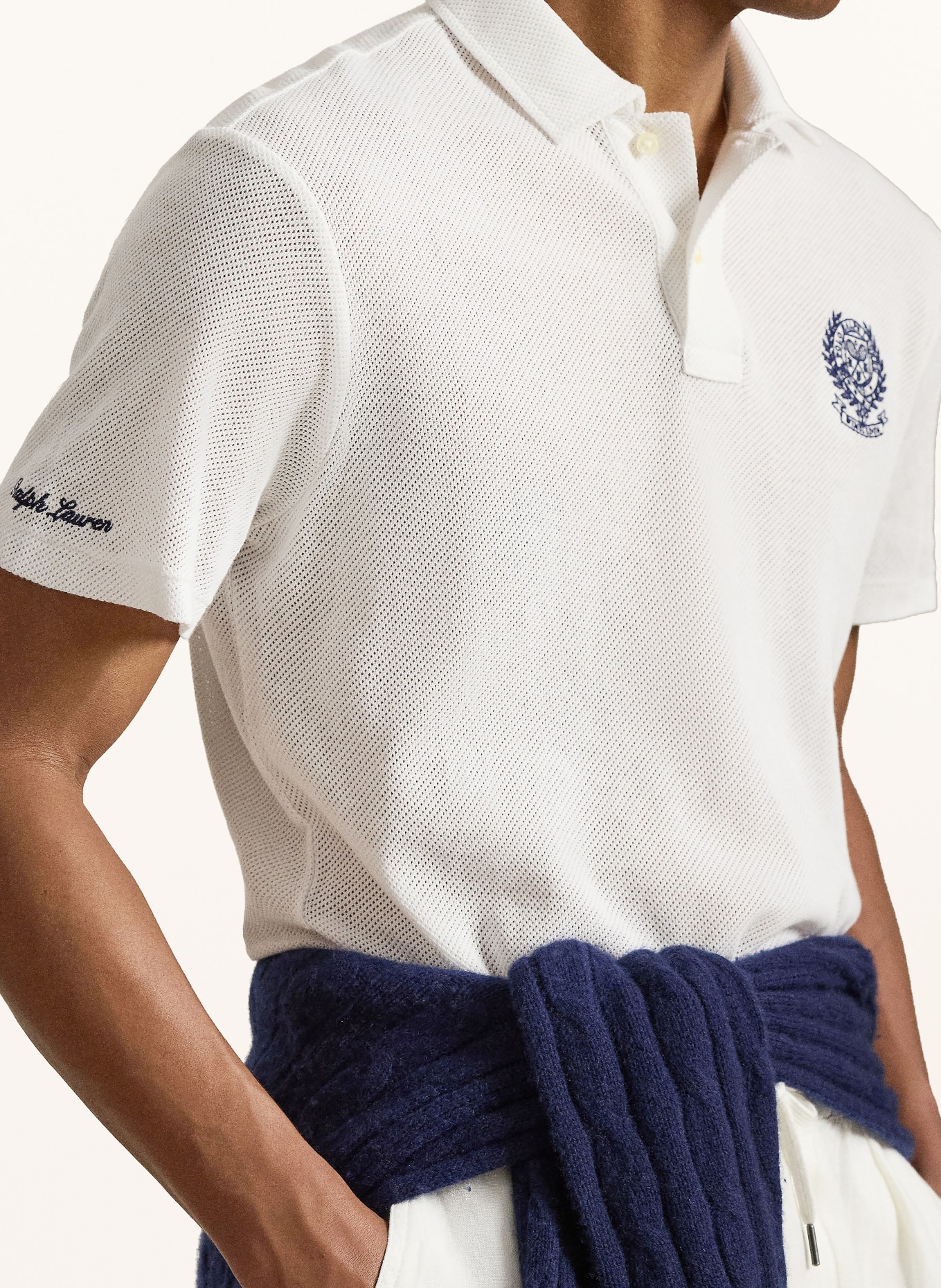 POLO RALPH LAUREN Strick-Poloshirt Classic Fit: WEISS