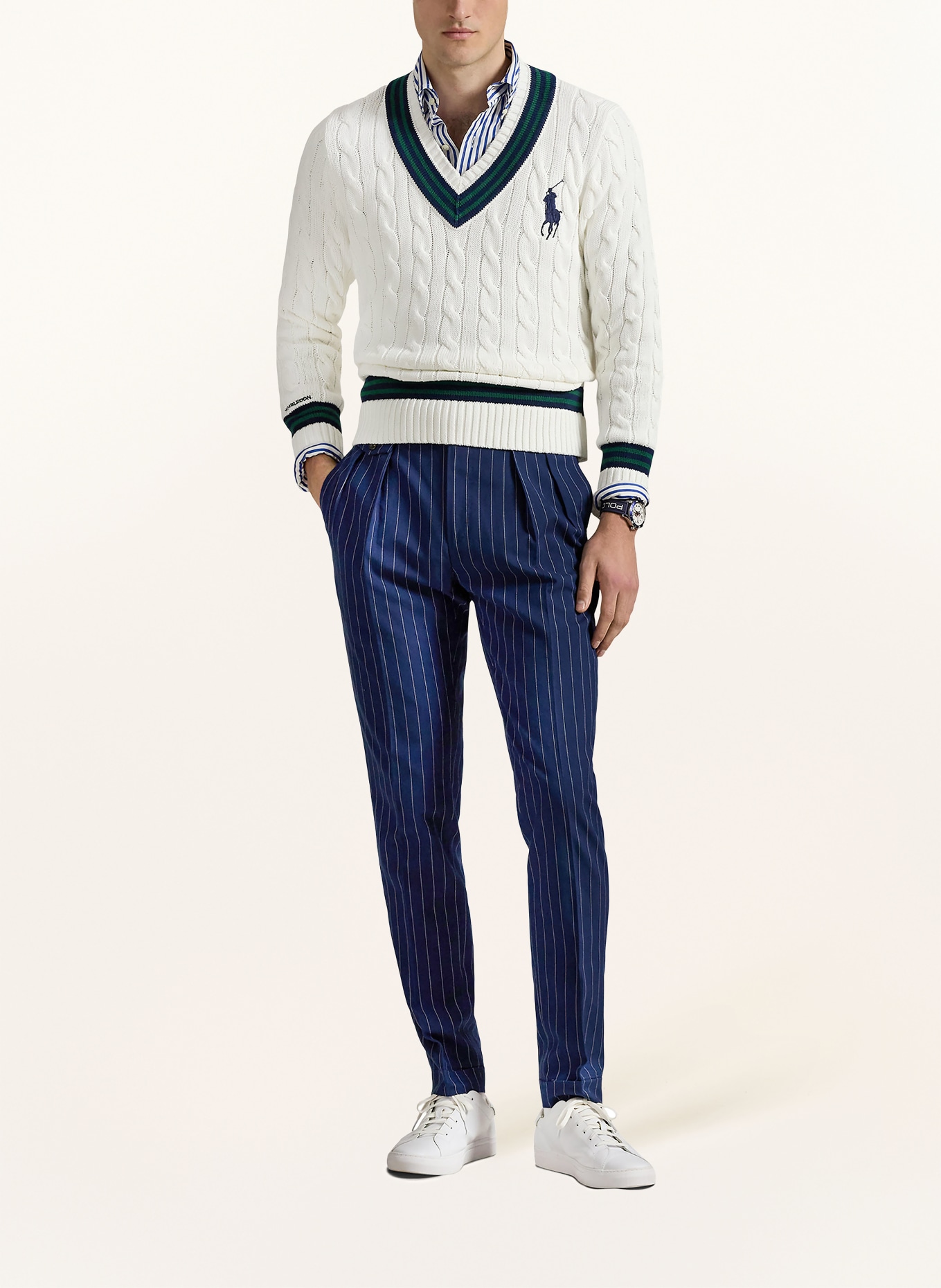 POLO RALPH LAUREN Pulls: BLANC / GROEN / BLEU FONCÉ