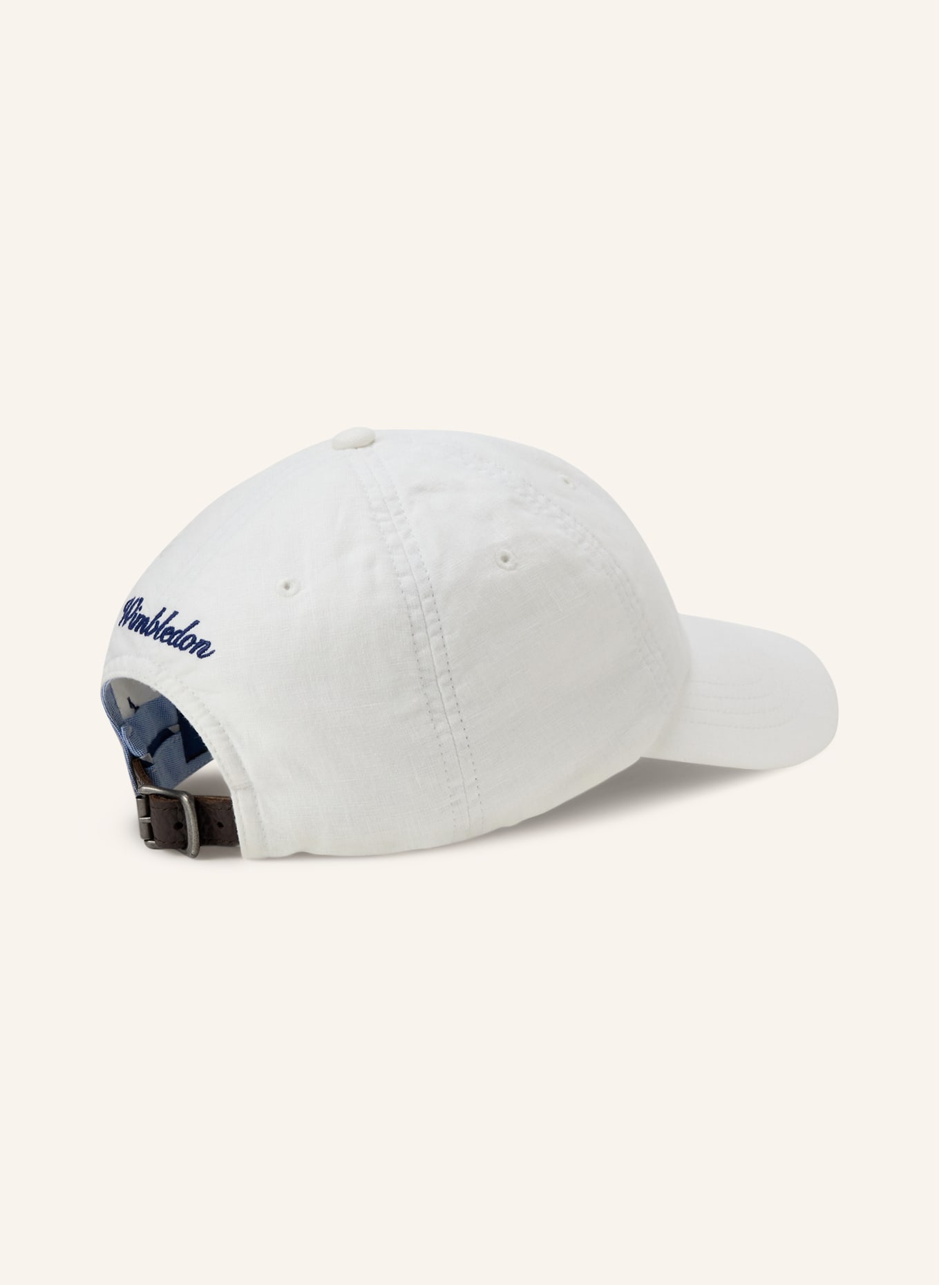 POLO RALPH LAUREN Cap aus Leinen: WEISS / SCHWARZ