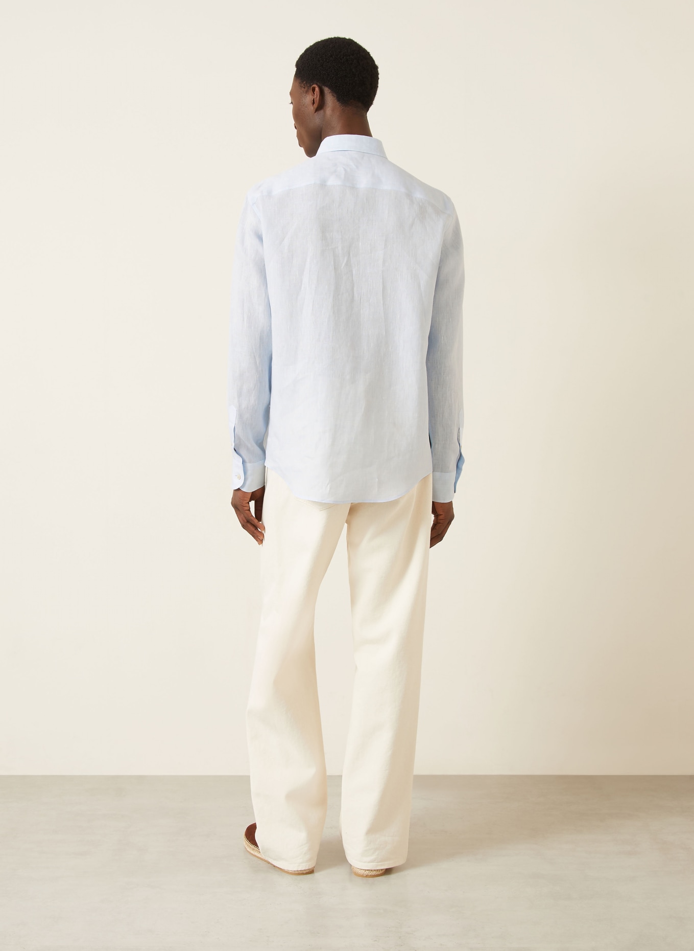 VALENTINO Lněná košile VLOGO SIGNATURE Comfort Fit: TMAVĚ MODRÁ