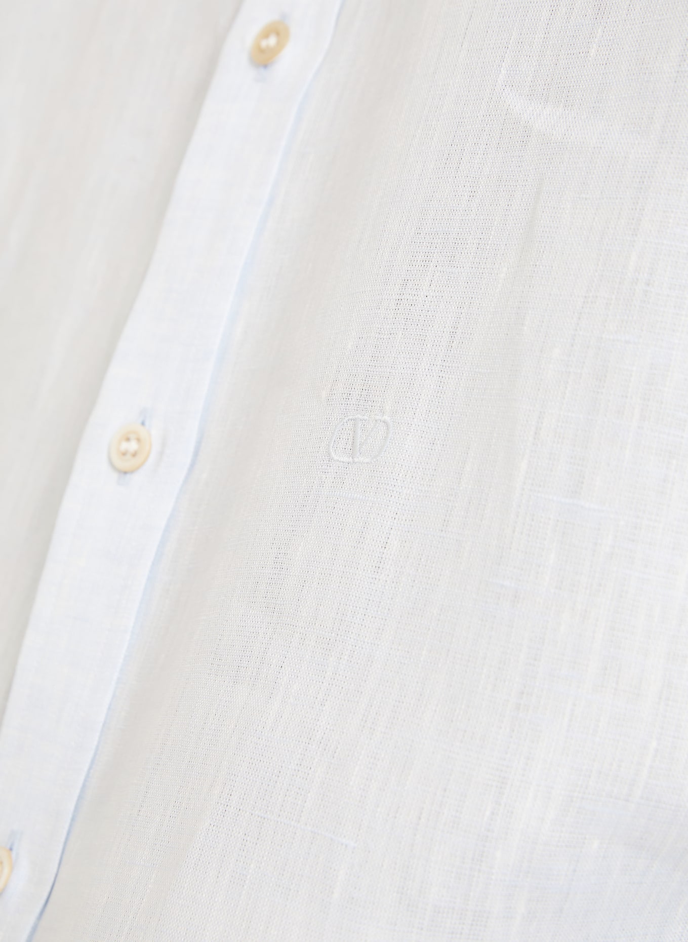 VALENTINO Lněná košile VLOGO SIGNATURE Comfort Fit: TMAVĚ MODRÁ